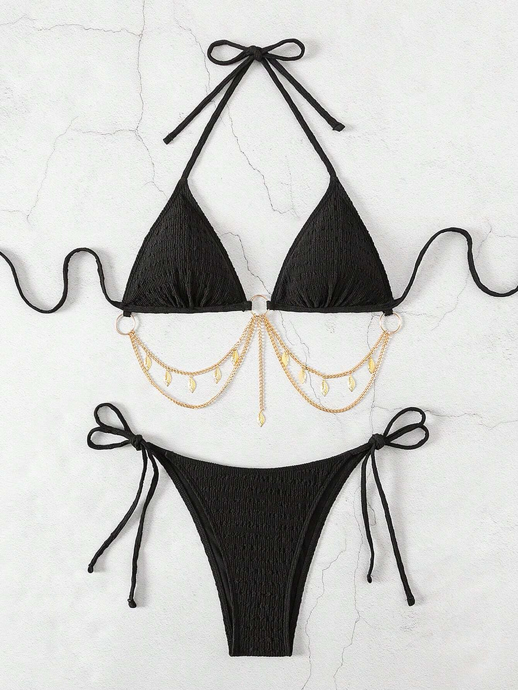 Swim SXY Springbreak Women Summer Beach Solid Color Halter Tie Sexy