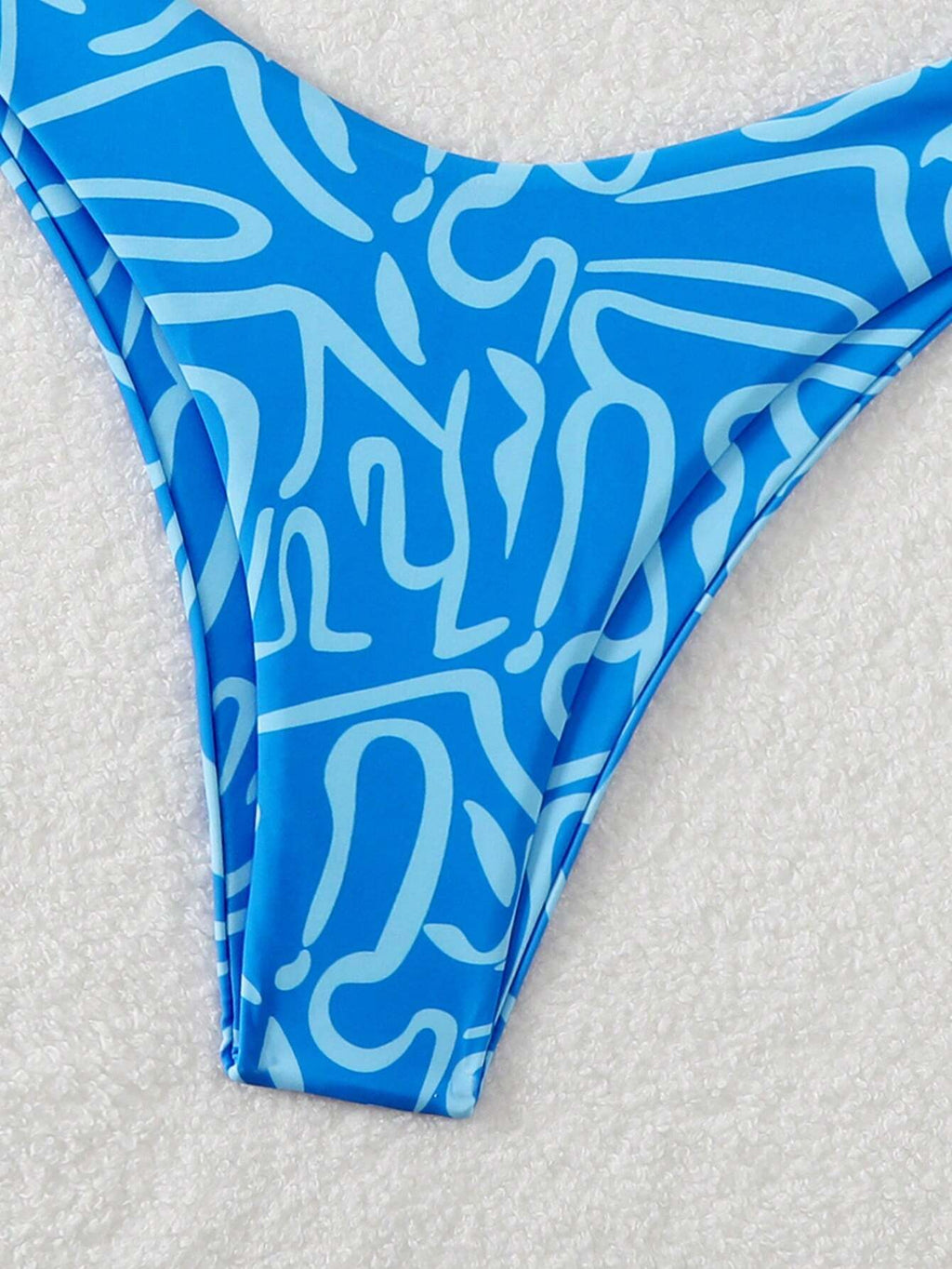 Swim Mod Multicolor Sleeveless Textured Pattern Bandeau Bikini Set