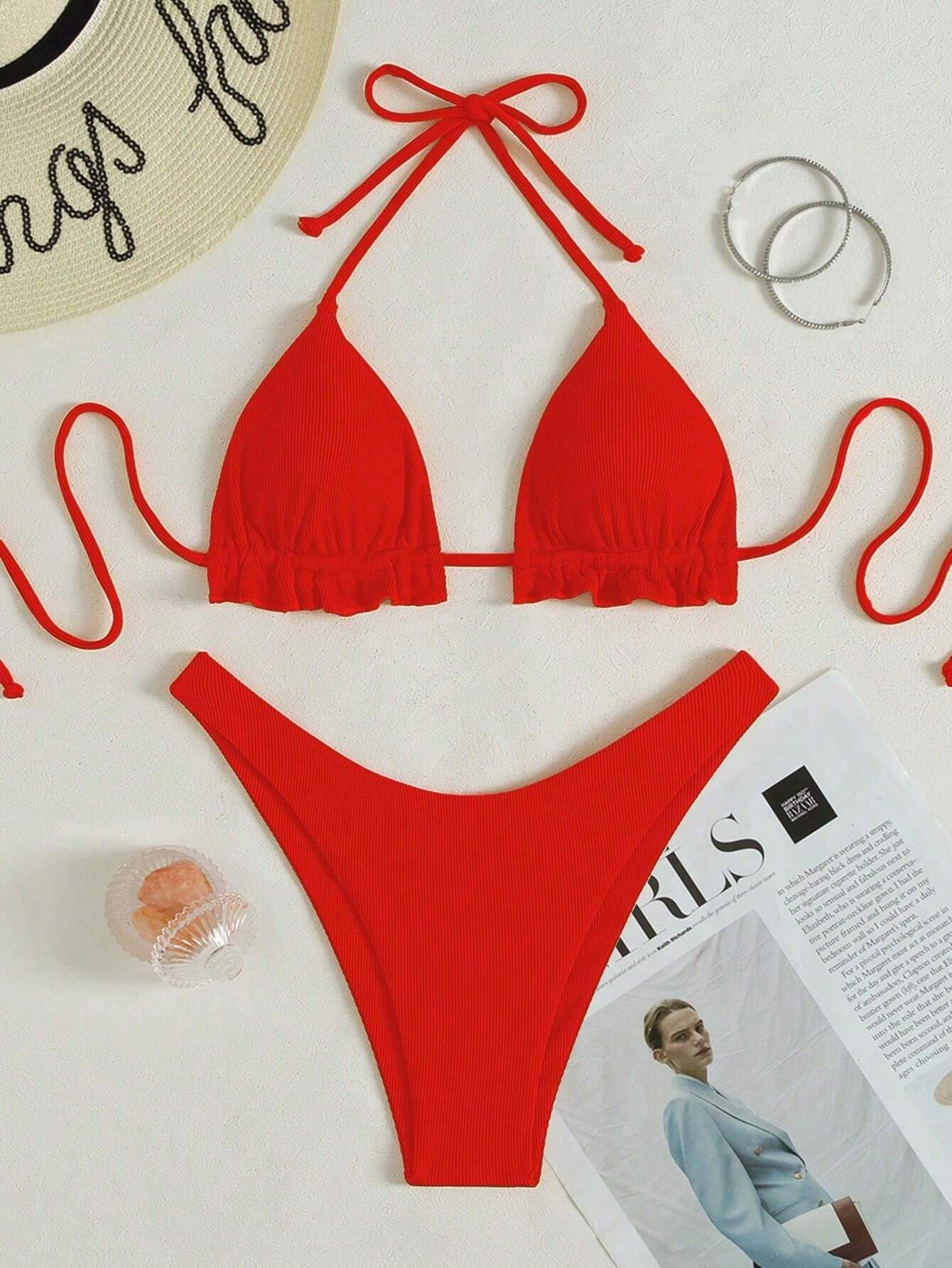 Swim SXY 2-Piece Solid Colored Sexy Swimwear For Holiday Beach Summer