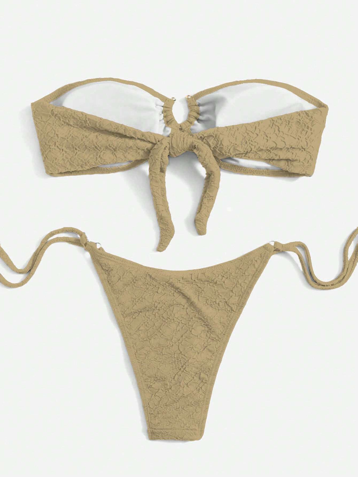 Swim Mod Women's Solid Color Bandeau Sexy Bikini Swimwear Set For Summer Beach Vacation - image 10