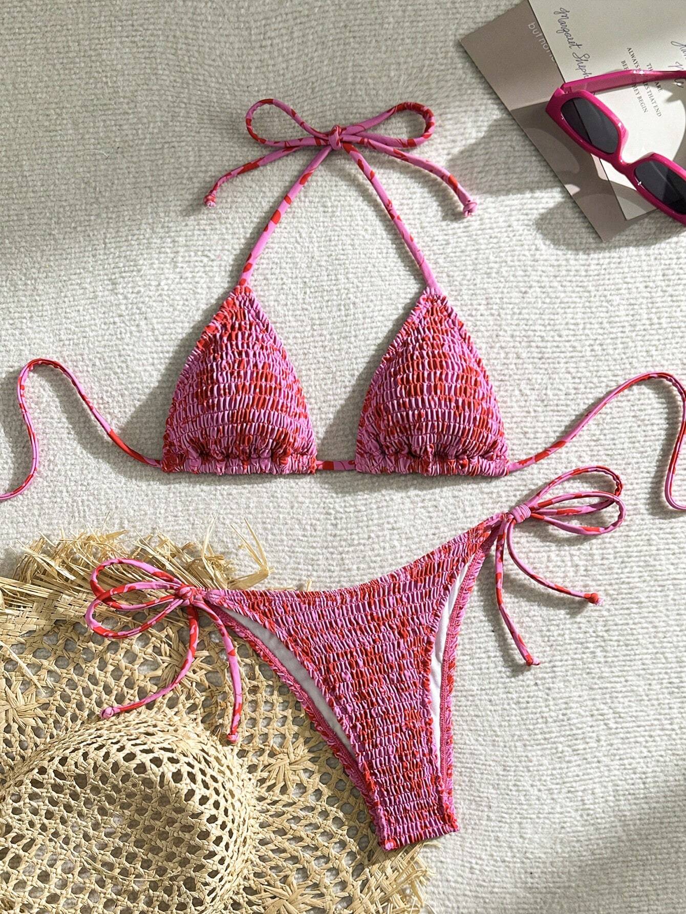 Swim Vcay 2pcs Women's Summer Beach Holiday Ruffled Leopard Print