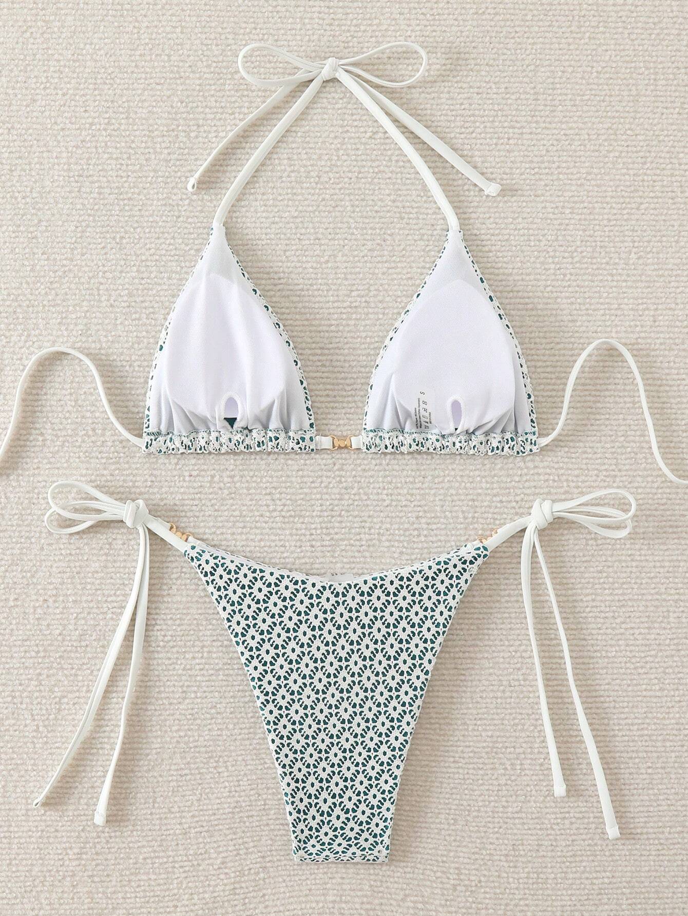 Swim Mod Springbreak Women's Sexy Halter Tie Front Bikini Set, Summer
