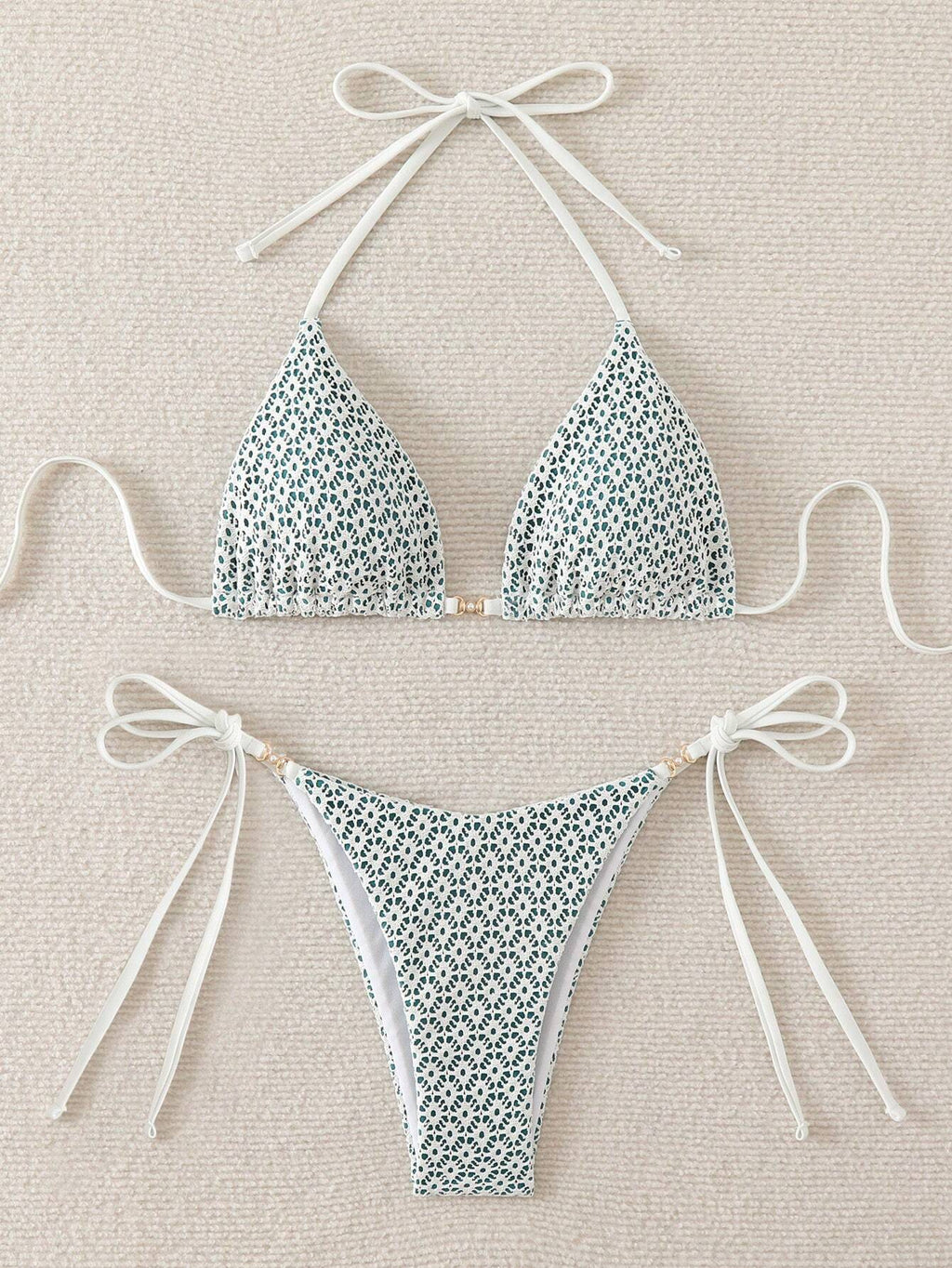 Swim Mod Springbreak Women's Sexy Halter Tie Front Bikini Set, Summer