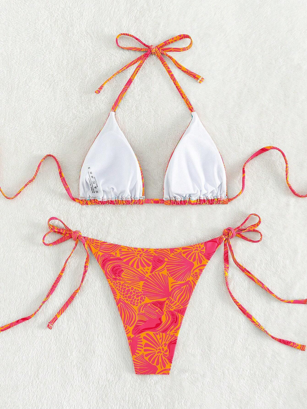 Swim Mod Summer Beach Women's Tropical Plant Printed Halter Neck