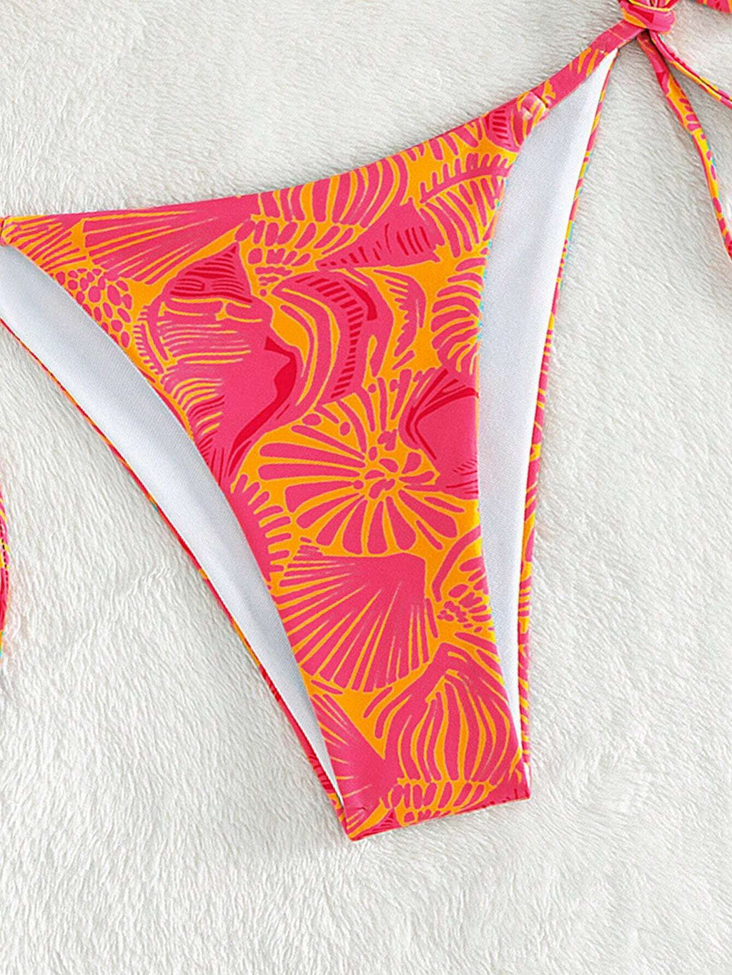 Swim Mod Summer Beach Women's Tropical Plant Printed Halter Neck
