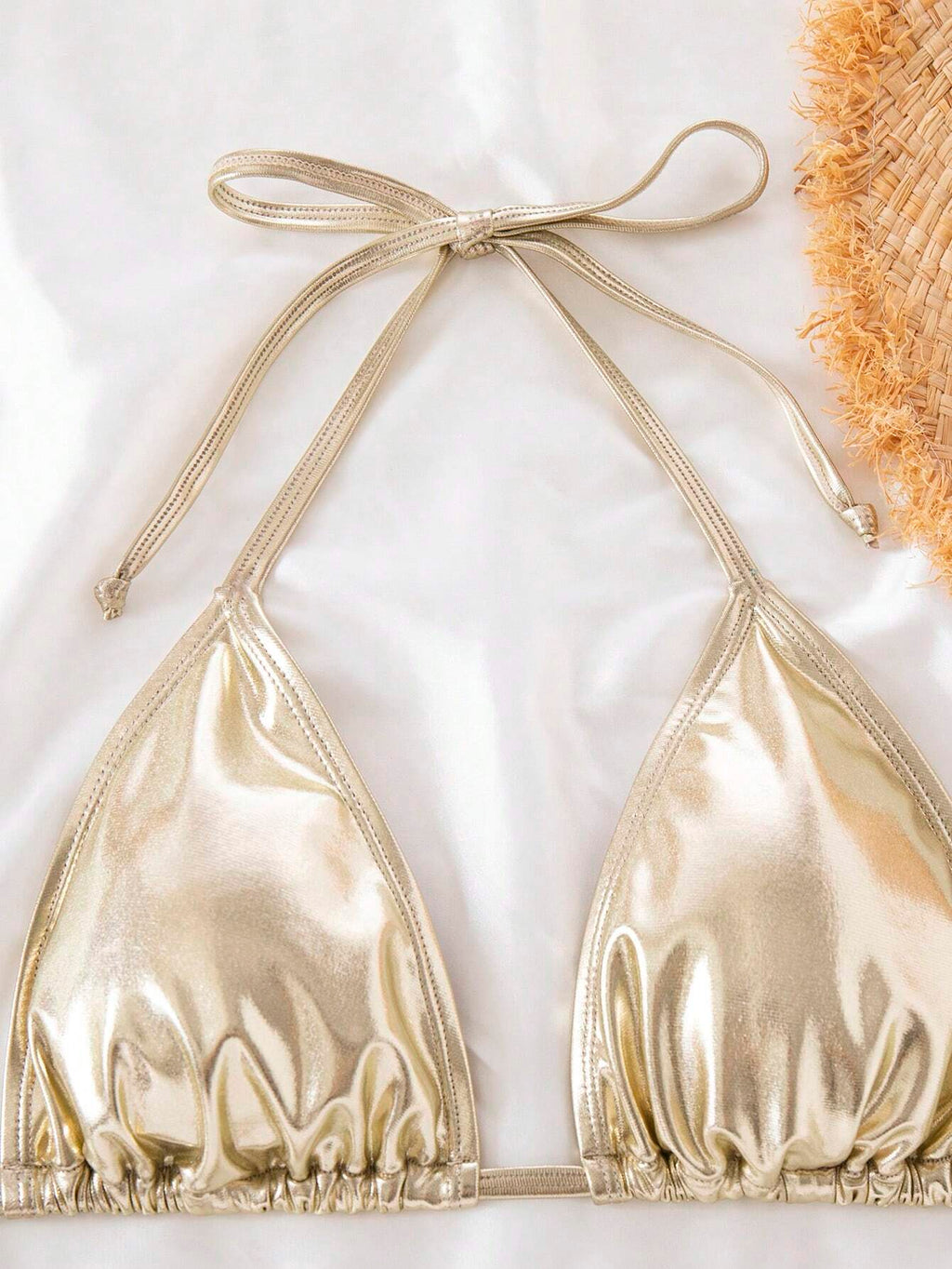 Swim Women's Beach Swimwear Set With Metallic Decor For Summer Beach Vacation