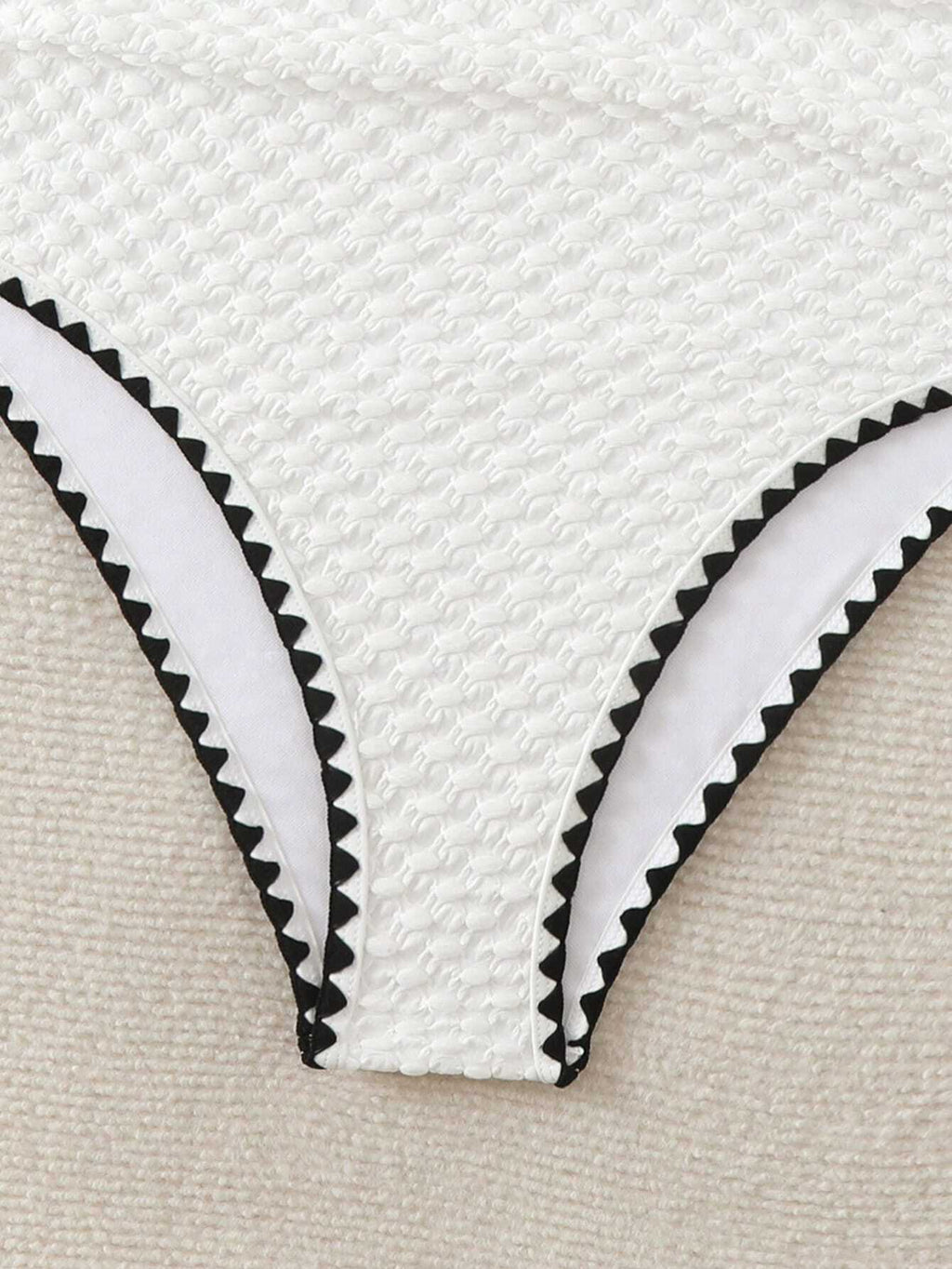 Swim Mod Contrast Binding Cut Out Halter Summer Beach One Piece Swimsuit - image 16