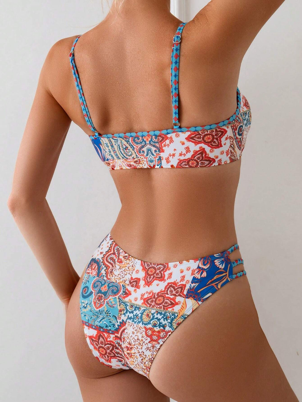 Swim Vcay Women's Summer Beach Floral Print Tie-Front Sexy Bikini Set, Random Pr