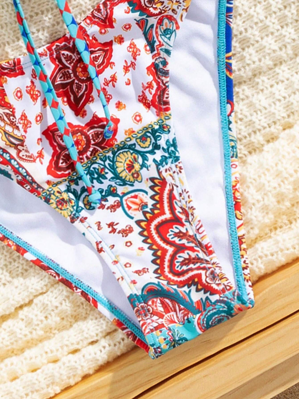Swim Vcay Women's Summer Beach Floral Print Tie-Front Sexy Bikini Set, Random Pr