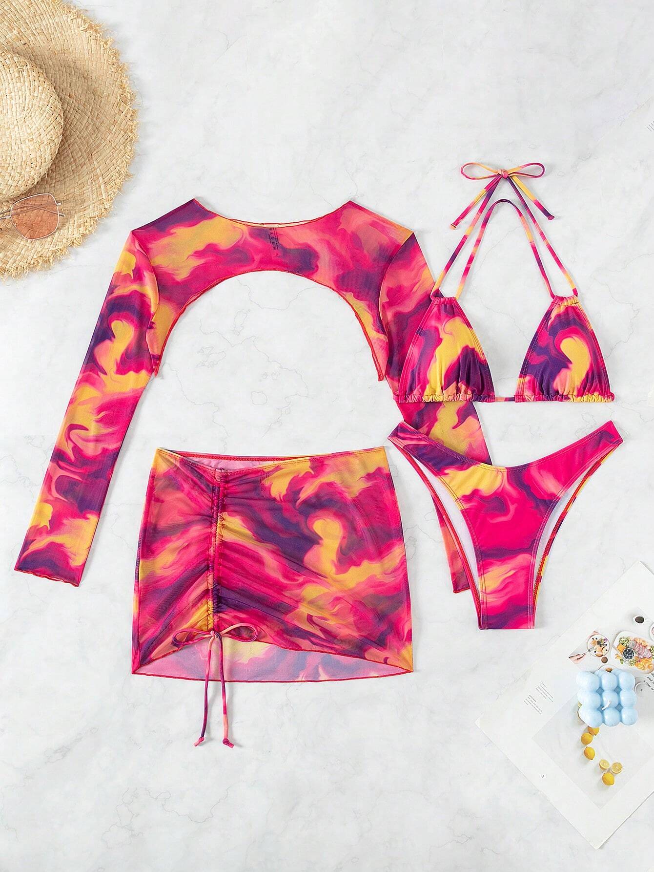 Swim Vcay Summer Beach Tie Dye Printed Two-Piece Bikini Set - image 5