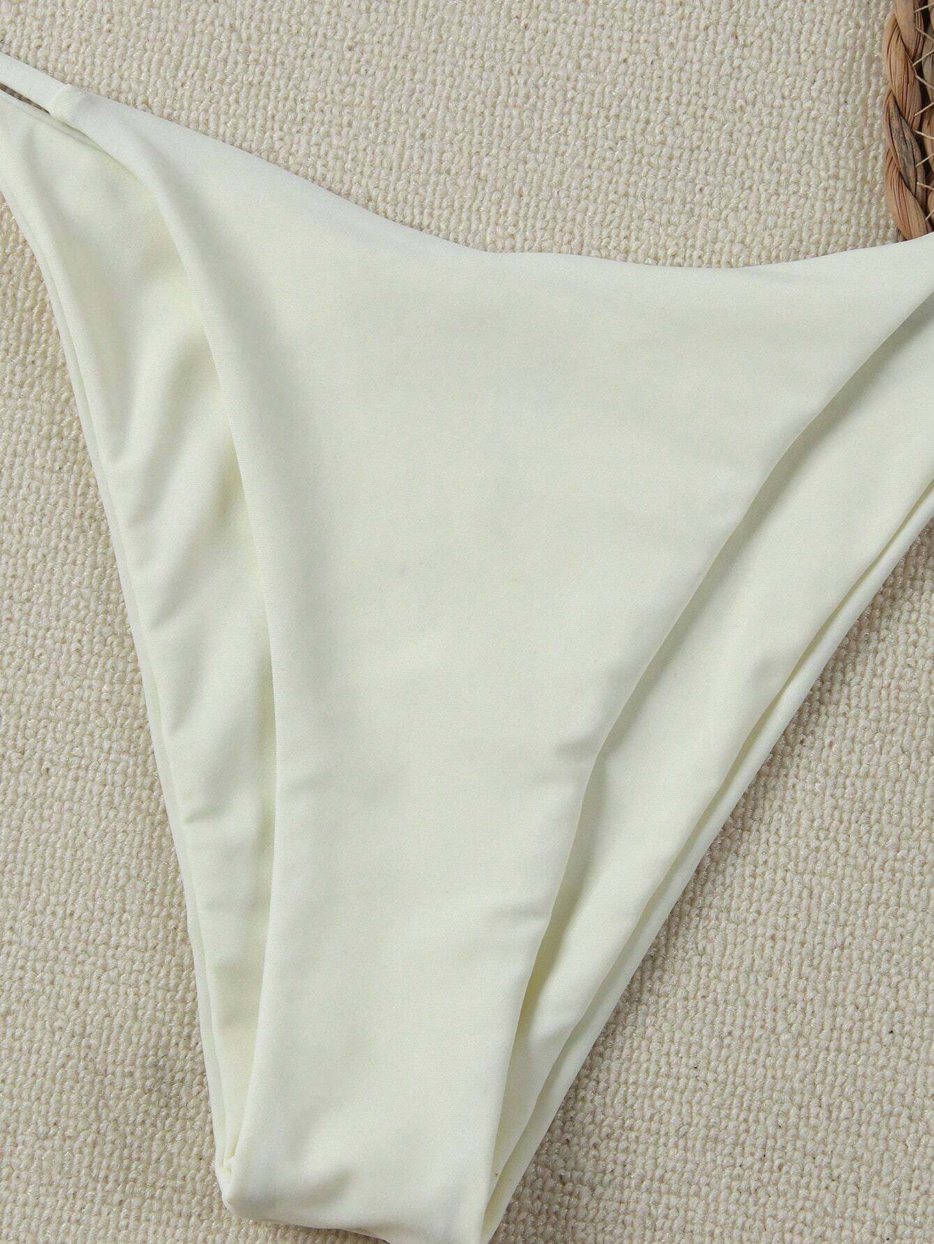 Summer Sexy Metal Starfish Decor Solid Color Women's Bikini Two