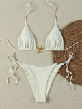 Sexy Starfish Print Bikini Swimsuit For Women, American Style Summer