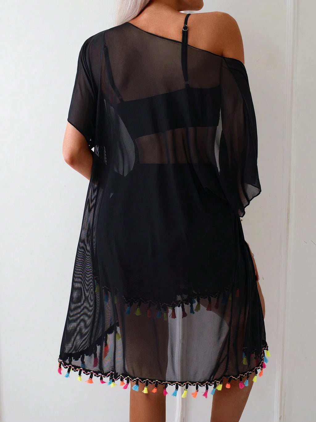4pcs/Set Tassel Cover Up, Beach Shorts Bikini Set Summer - image 8