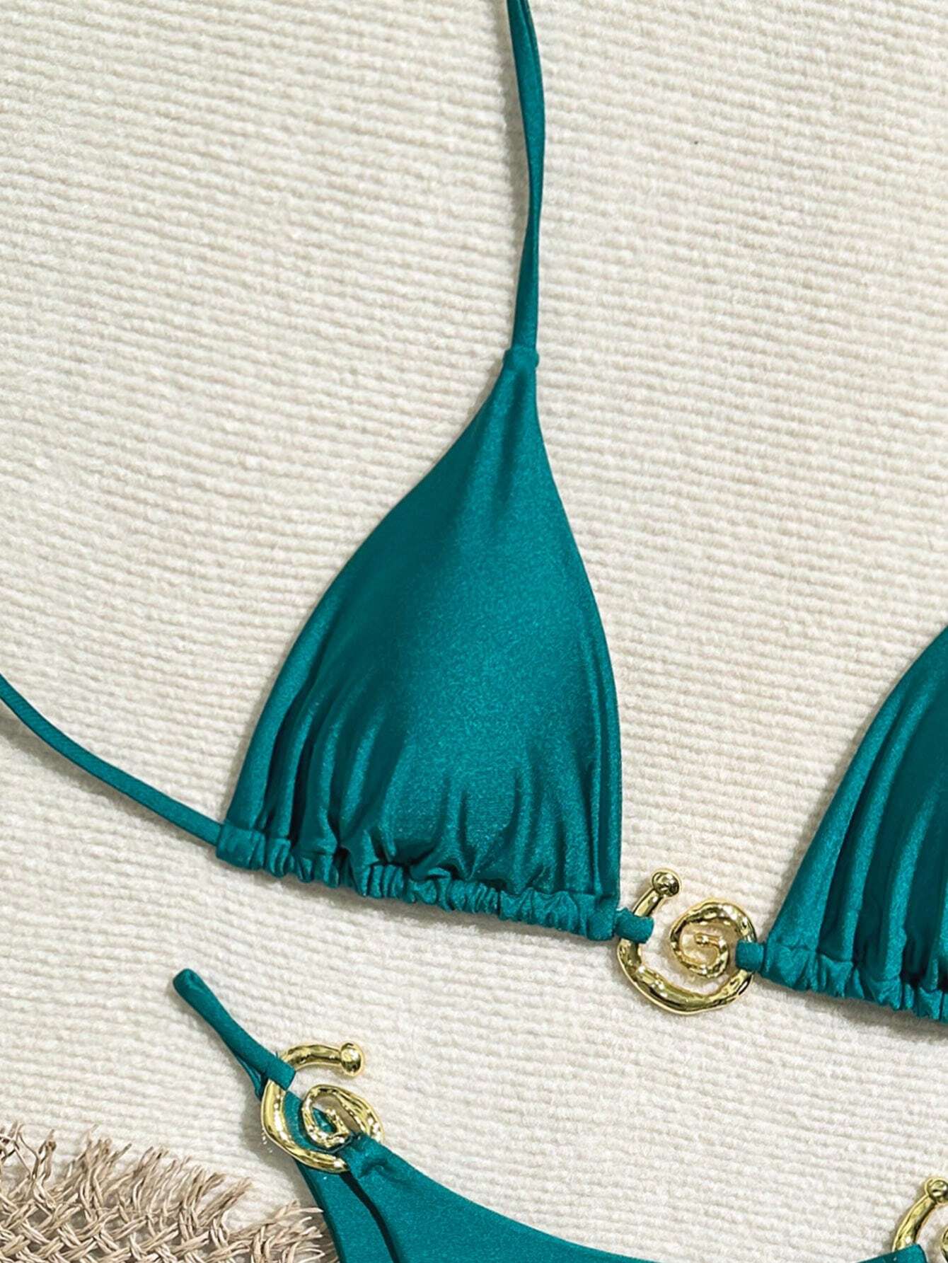 Swim Chiccia Women's Solid Color Fashionable Sexy Bikini Set Summer