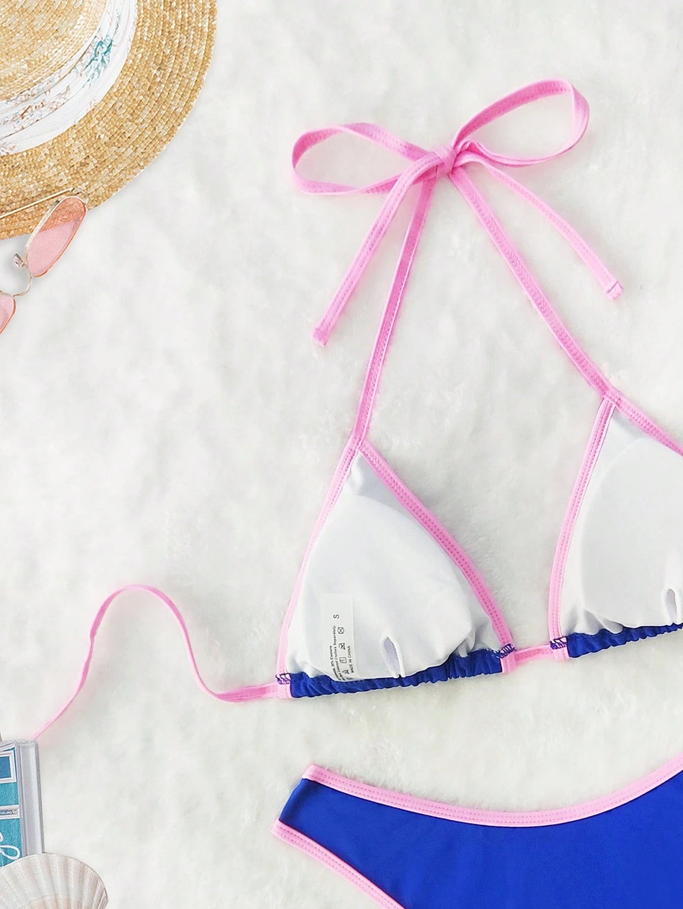 PEPPERMOLLY New Solid Color Soft Padded Halter Tie Sexy Bikini,