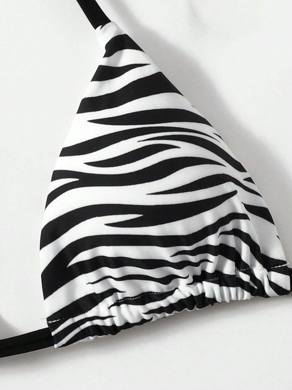 Swim 2pcs/Set 2025 Women Zebra Print Halter Tie Sexy Bikini Set,