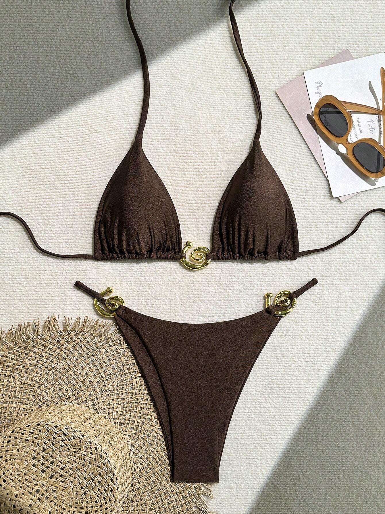 Swim Chiccia Women's Solid Color Fashionable Sexy Bikini Set Summer - image 10