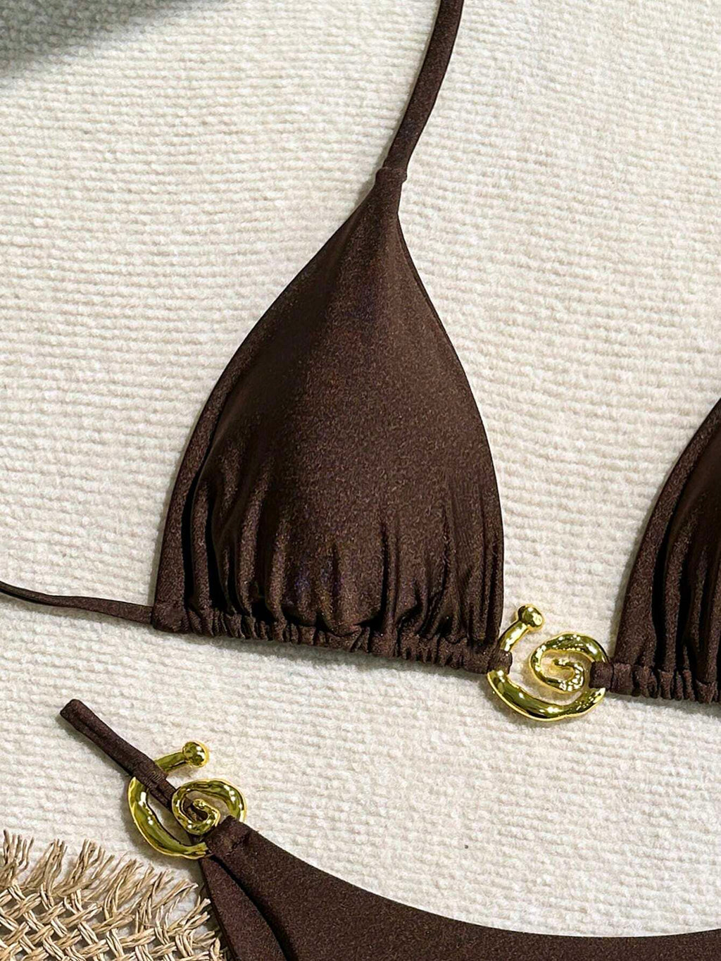 Swim Chiccia Women's Solid Color Fashionable Sexy Bikini Set Summer