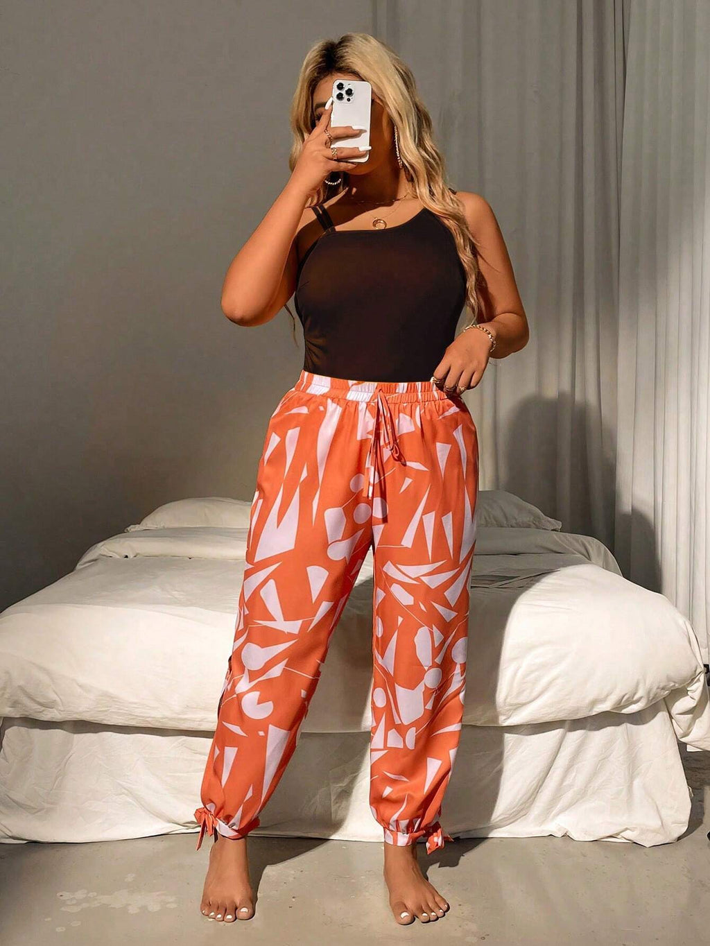 Swim Lushoire Plus Size Women's Solid Color Spaghetti Strap One-Piece Swimsuit For Summer Beach Vacation - image 20