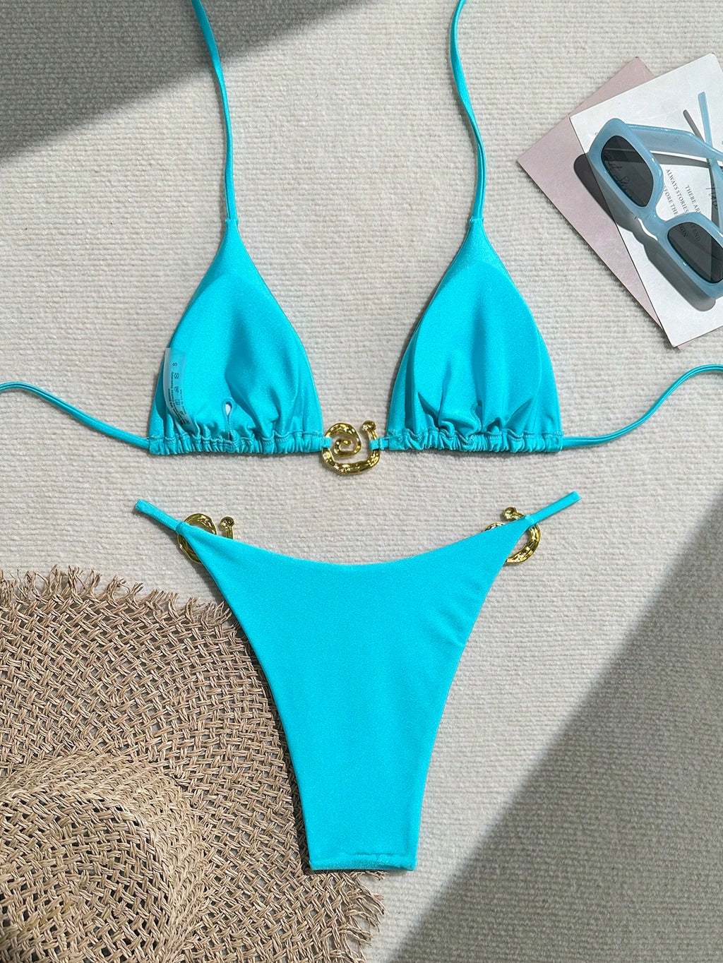 Swim Chiccia Women's Solid Color Fashionable Sexy Bikini Set Summer