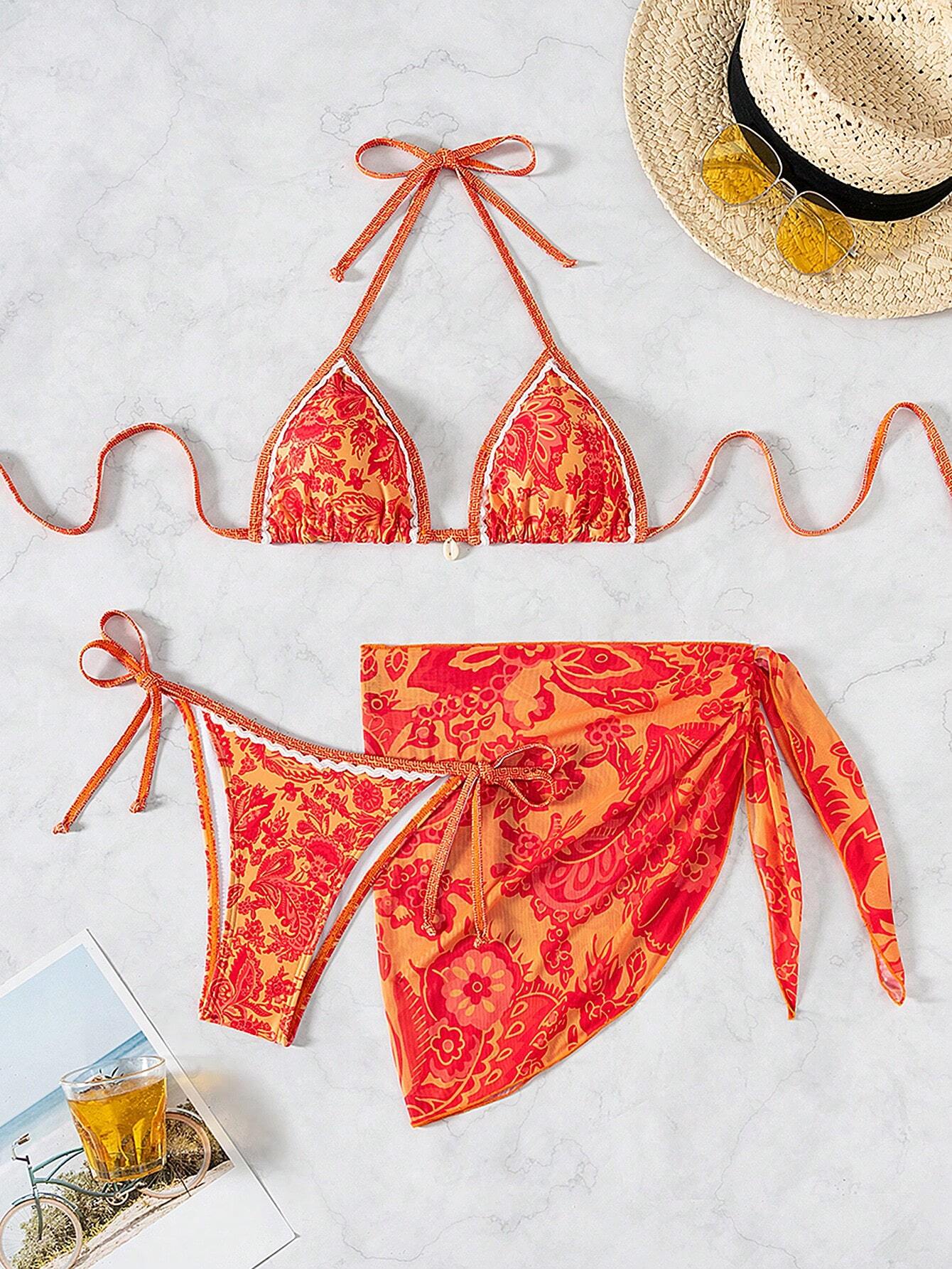 Swim Vcay Swimsuits For Woman Summer Beach 3pcs/Set Women's Random