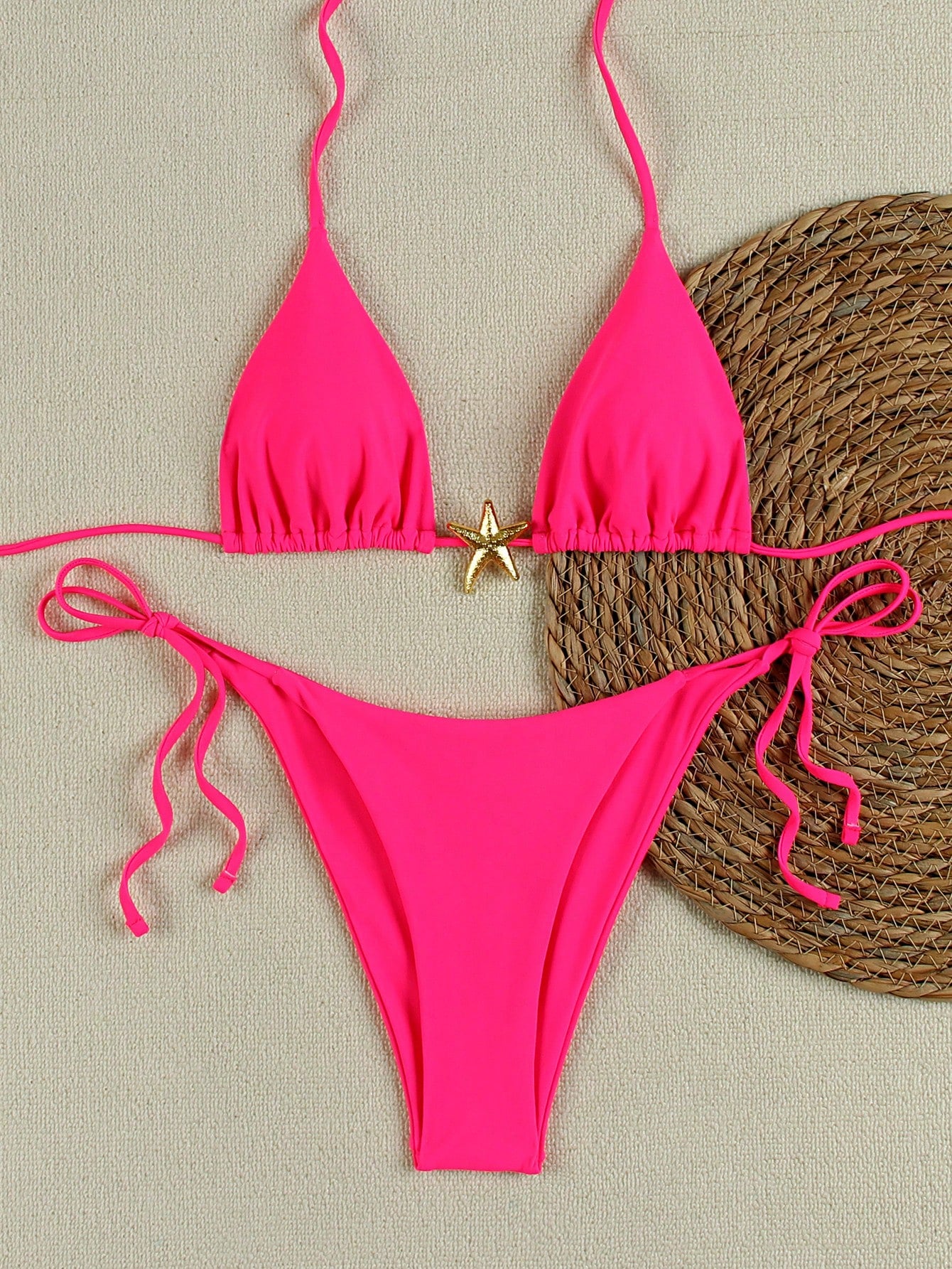 Sexy Starfish Print Bikini Swimsuit For Women, American Style Summer
