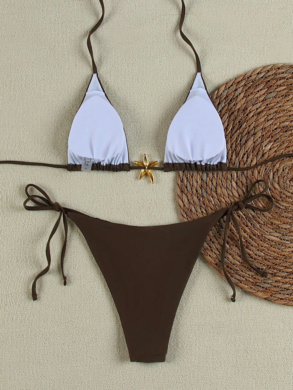 Sexy Starfish Print Bikini Swimsuit For Women, American Style Summer