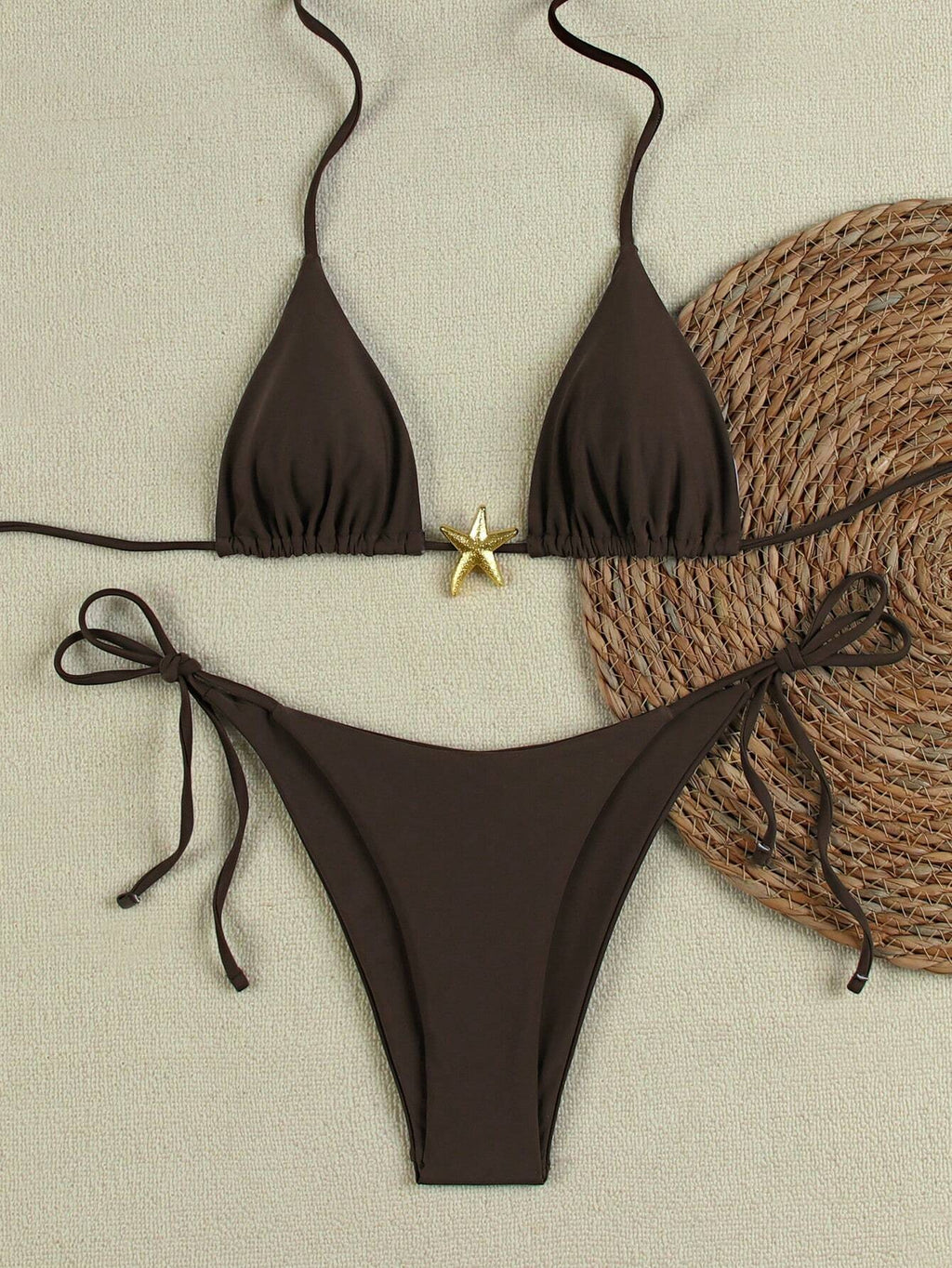 Sexy Starfish Print Bikini Swimsuit For Women, American Style Summer