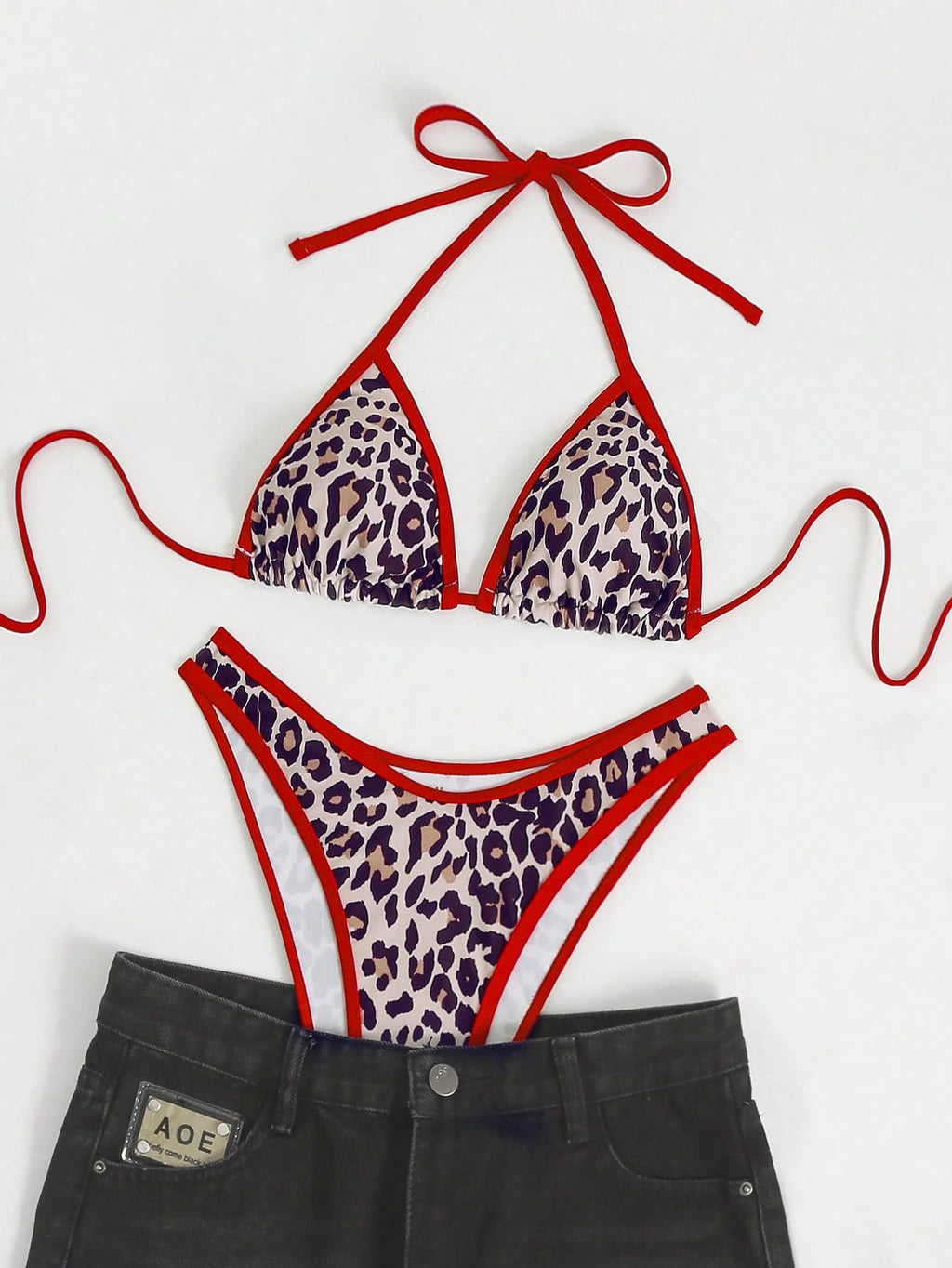 Swim SXY Women's Summer Beach Patchwork Halter Tie Sexy Bikini And Triangle Briefs Swimwear Set - image 13