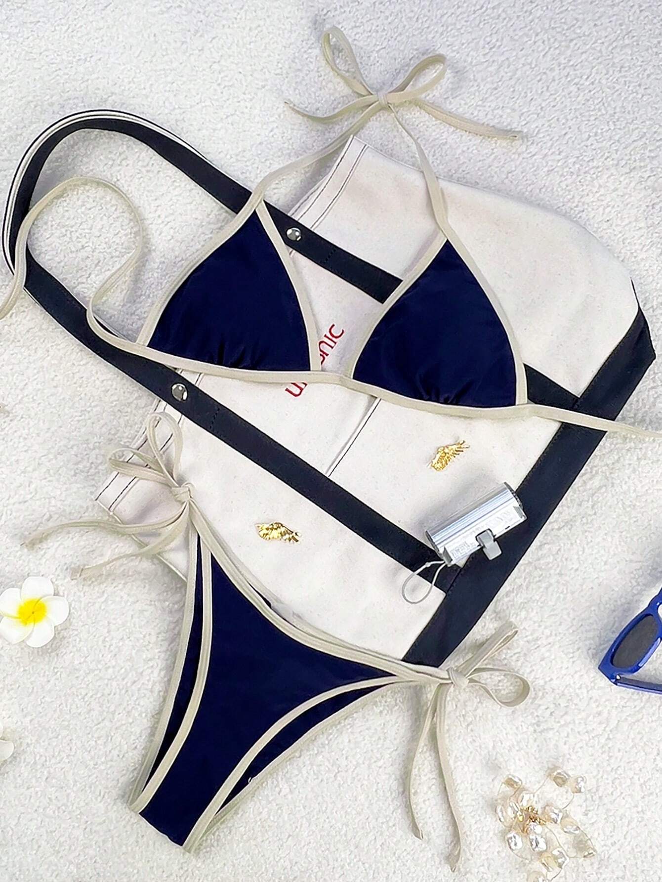 Swim Mod 2026 Spring/Summer Women's Swimsuit, Spaghetti Strap Halter