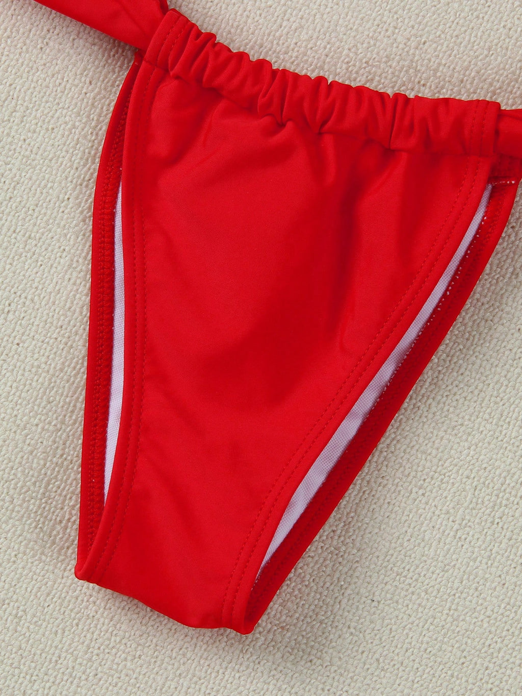 American Fashion Resort Beach Solid Color Bandeau Bikini Set Summer