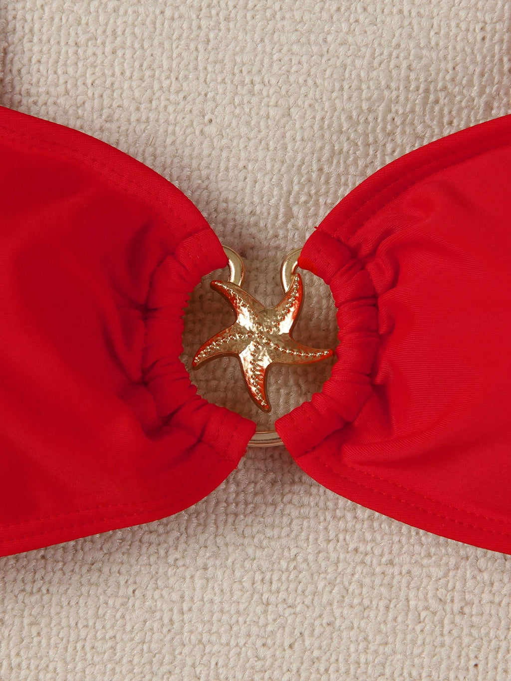 American Fashion Resort Beach Solid Color Bandeau Bikini Set Summer