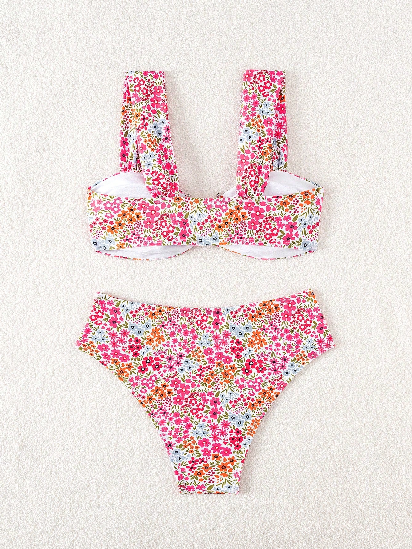 Swim Mod Springbreak Women's New Summer Random Ditsy Floral V-Neck