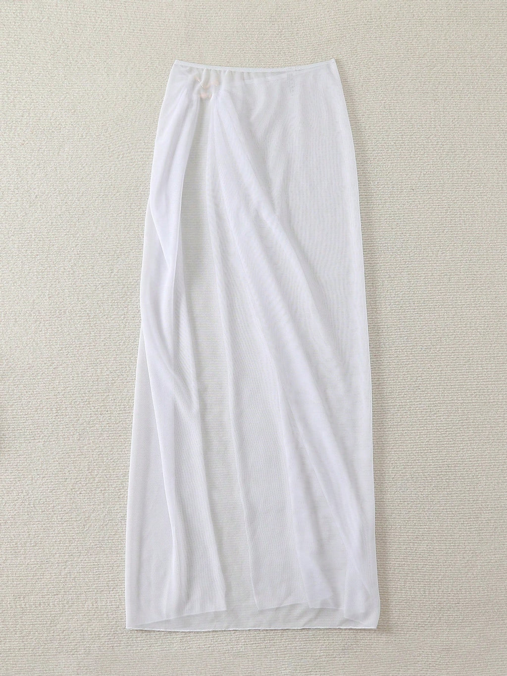 Swim Navy Blue See-Through High Slit Sexy Beach Sarong Skirt Summer - image 10