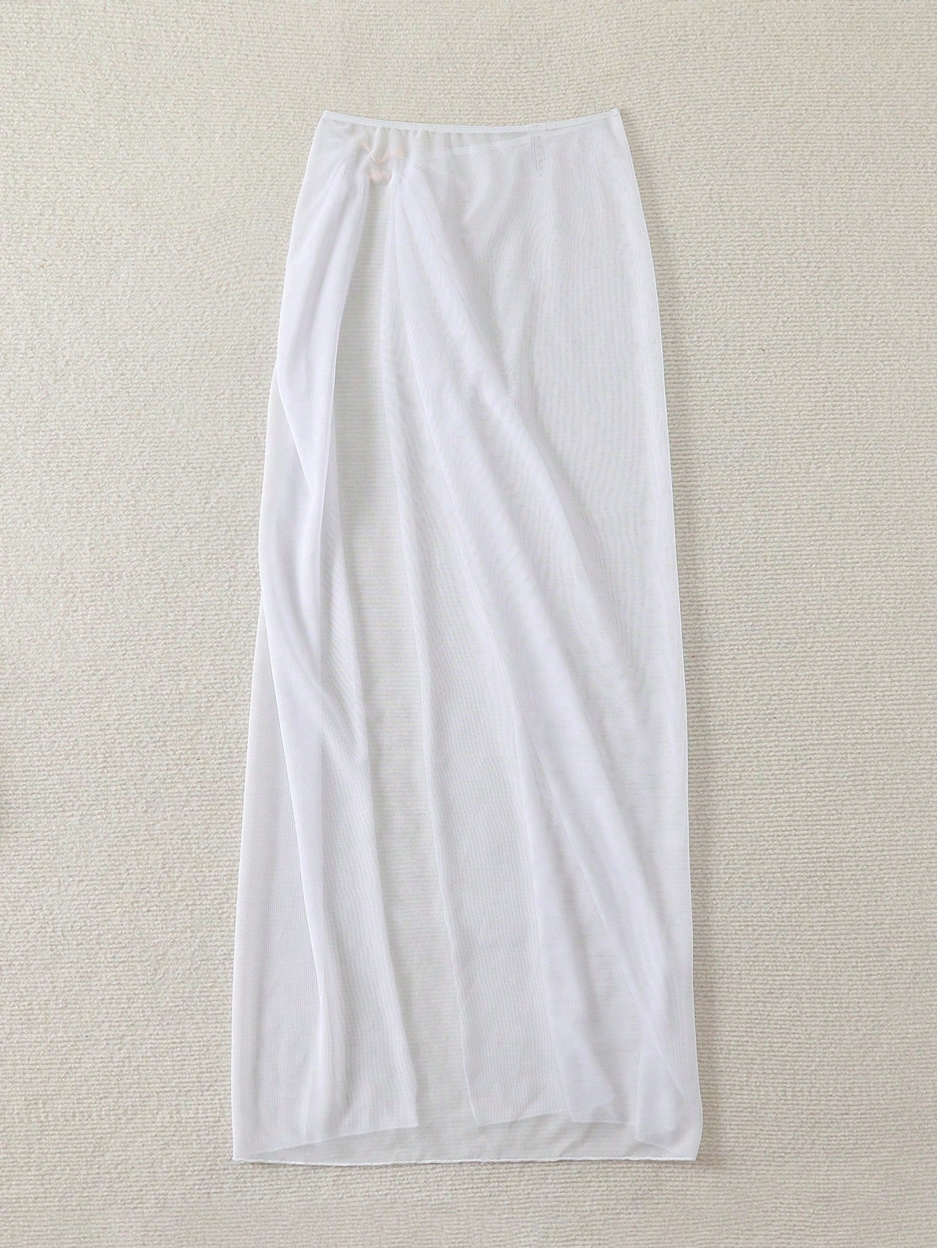 Swim Navy Blue See-Through High Slit Sexy Beach Sarong Skirt Summer - image 10