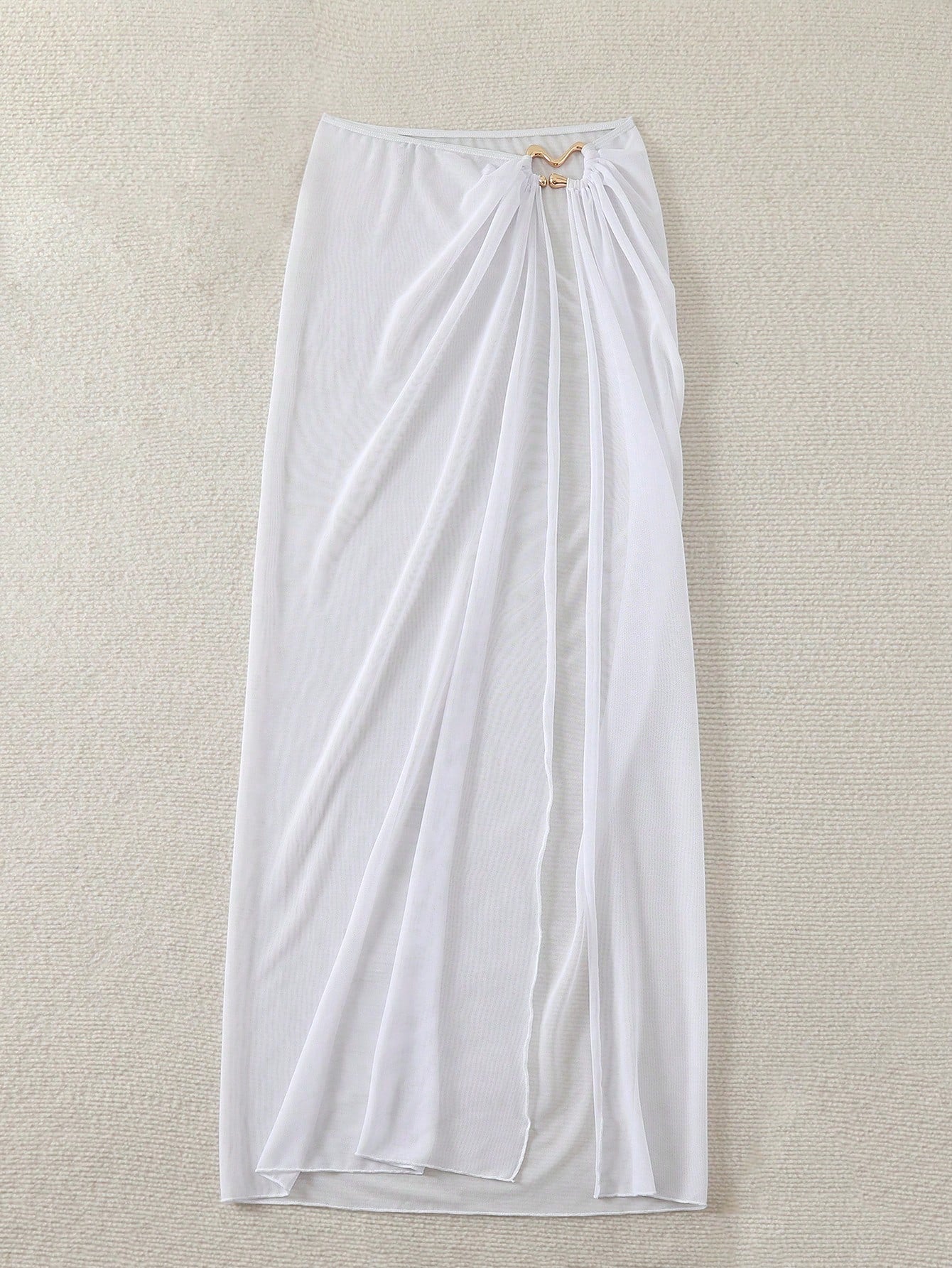 Swim Navy Blue See-Through High Slit Sexy Beach Sarong Skirt Summer - image 17