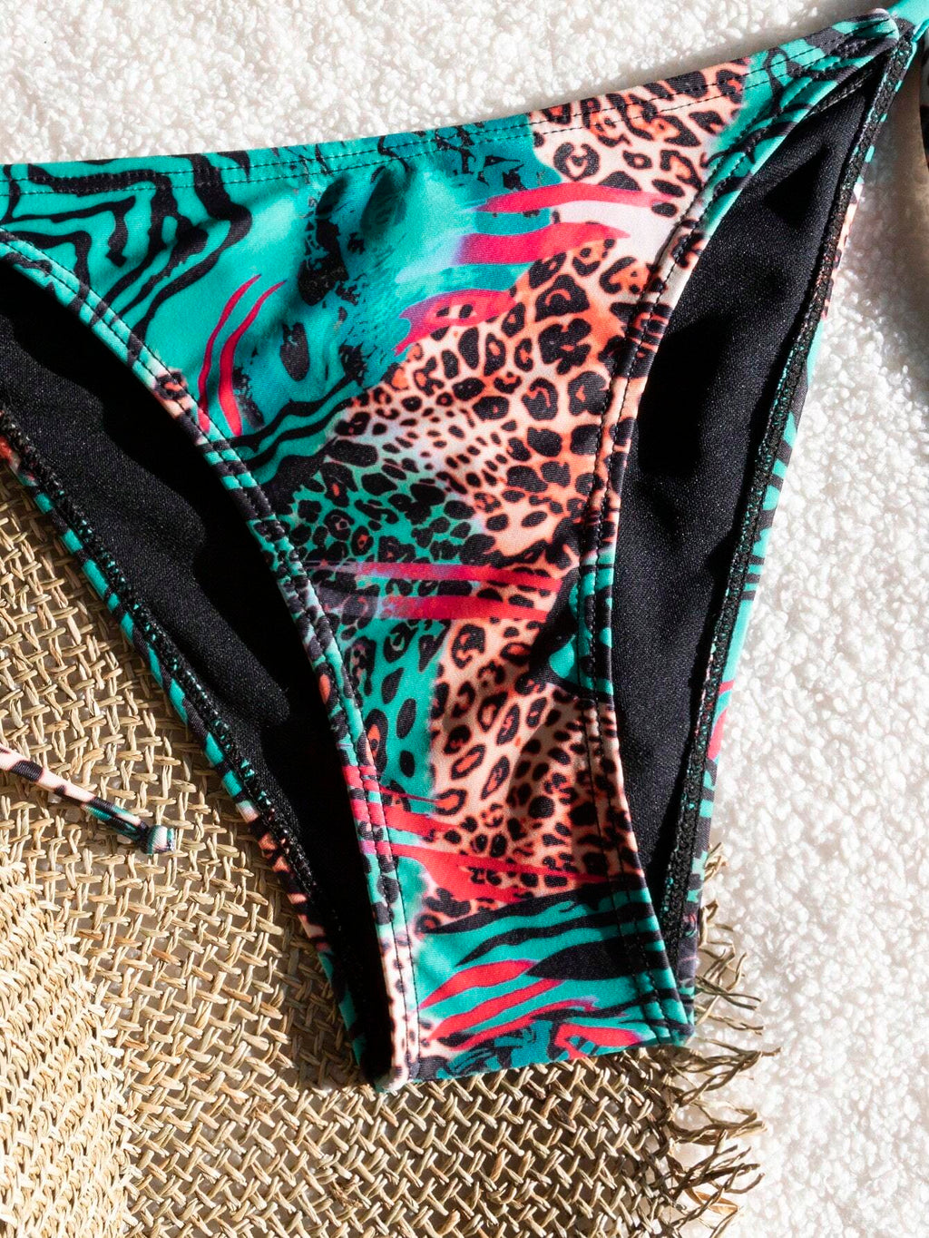 Bestselling Sexy Leopard Print Halter Tie Bikini Set, Open Back
