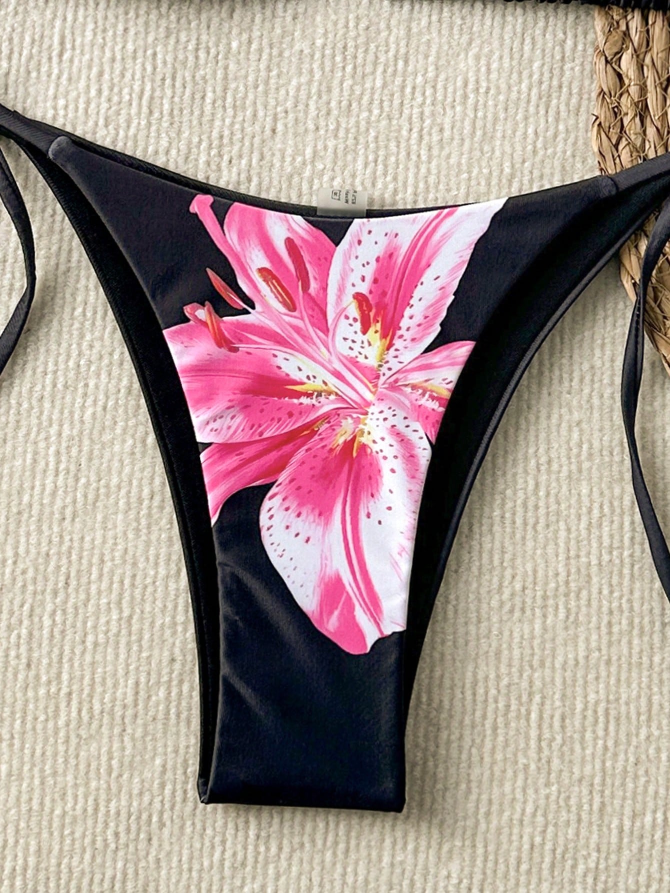 Women's Floral Print Tie-Front Bikini Set, Includes Triangle Top And
