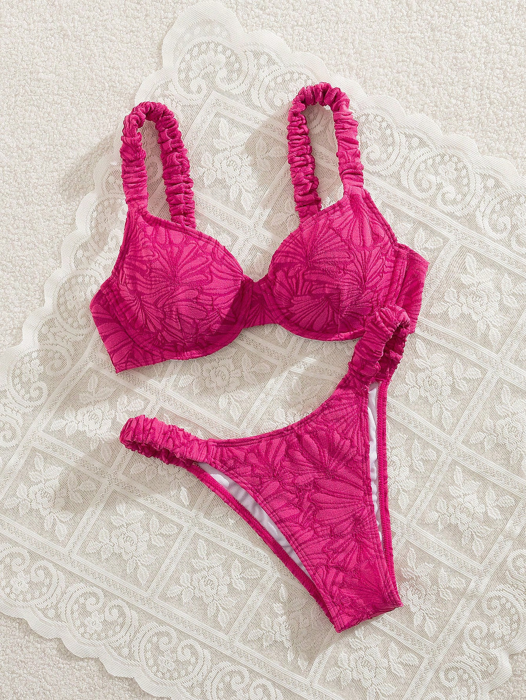 Swim Mod 2pcs/Set Women Springbreak Beach Wear Summer Outfits, Solid