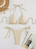 New Arrival Women Rhinestone Decor Bikini Two Pieces Swimwear Set, European & American Style Vacation Beach