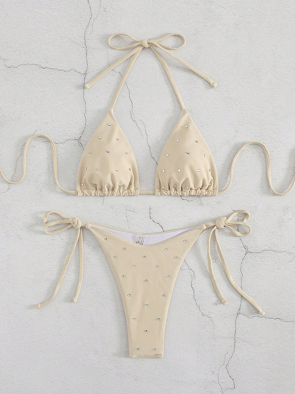 New Arrival Women Rhinestone Decor Bikini Two Pieces Swimwear Set, European & Am