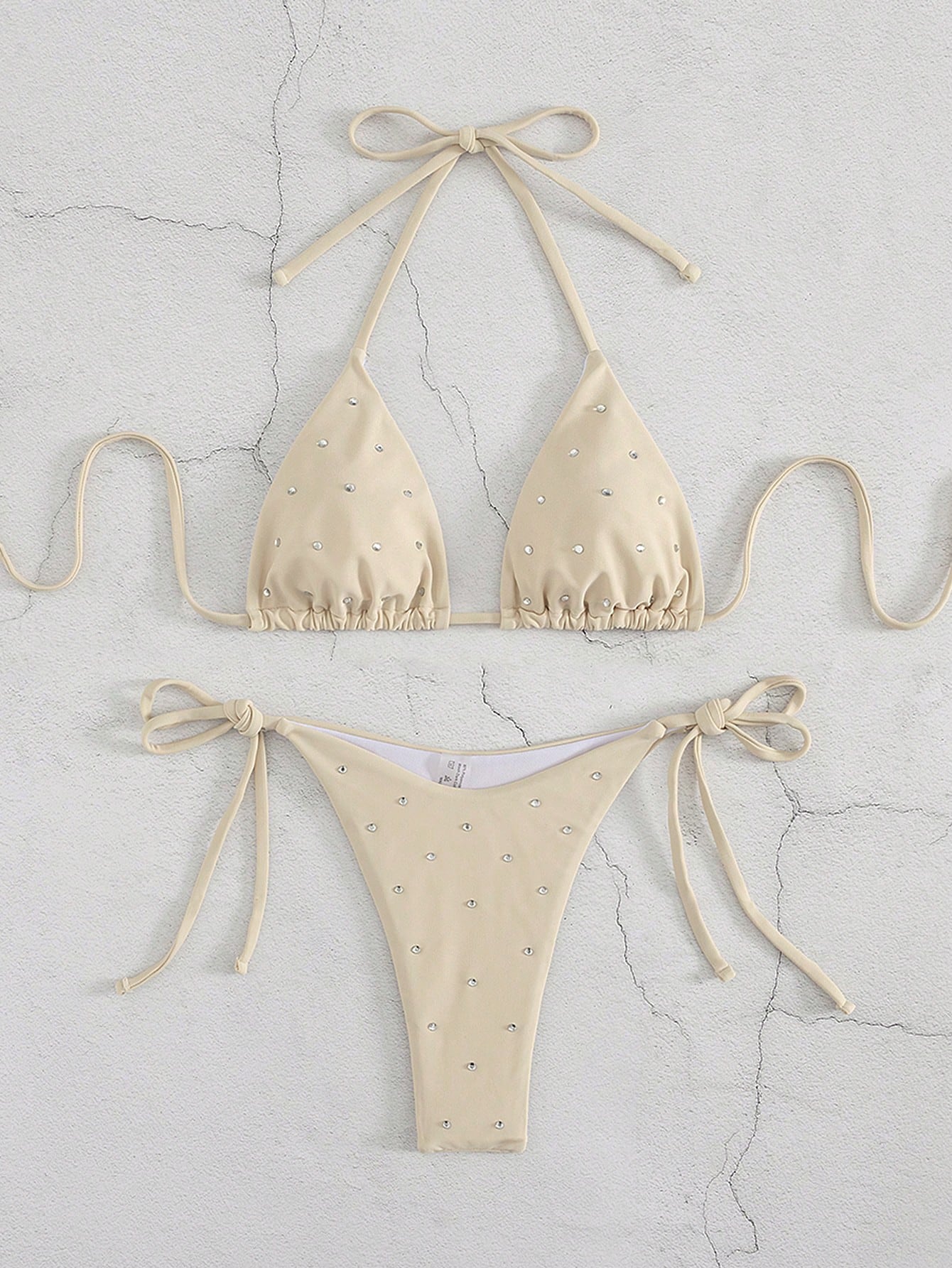 New Arrival Women Rhinestone Decor Bikini Two Pieces Swimwear Set, European & Am