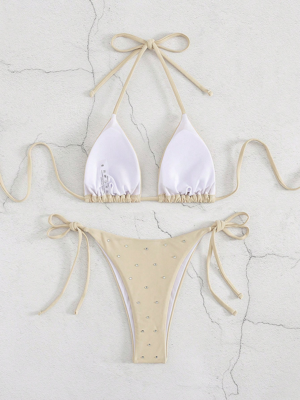 New Arrival Women Rhinestone Decor Bikini Two Pieces Swimwear Set, European & Am