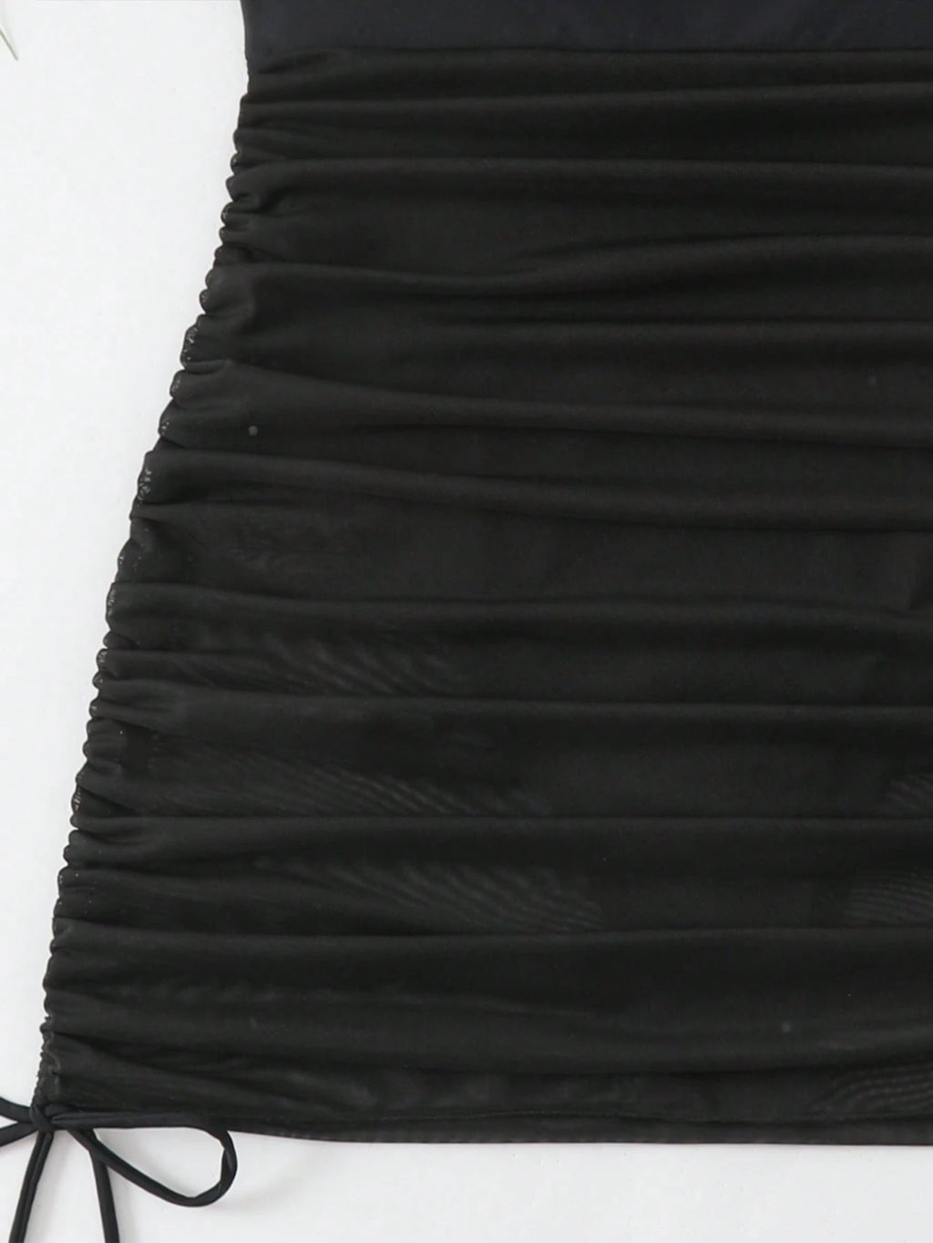 Swim Vcay Women Spring Break Sexy Vacation Casual Party Summer Beach Solid Black Wire-Free Textured Swim Dress - image 5