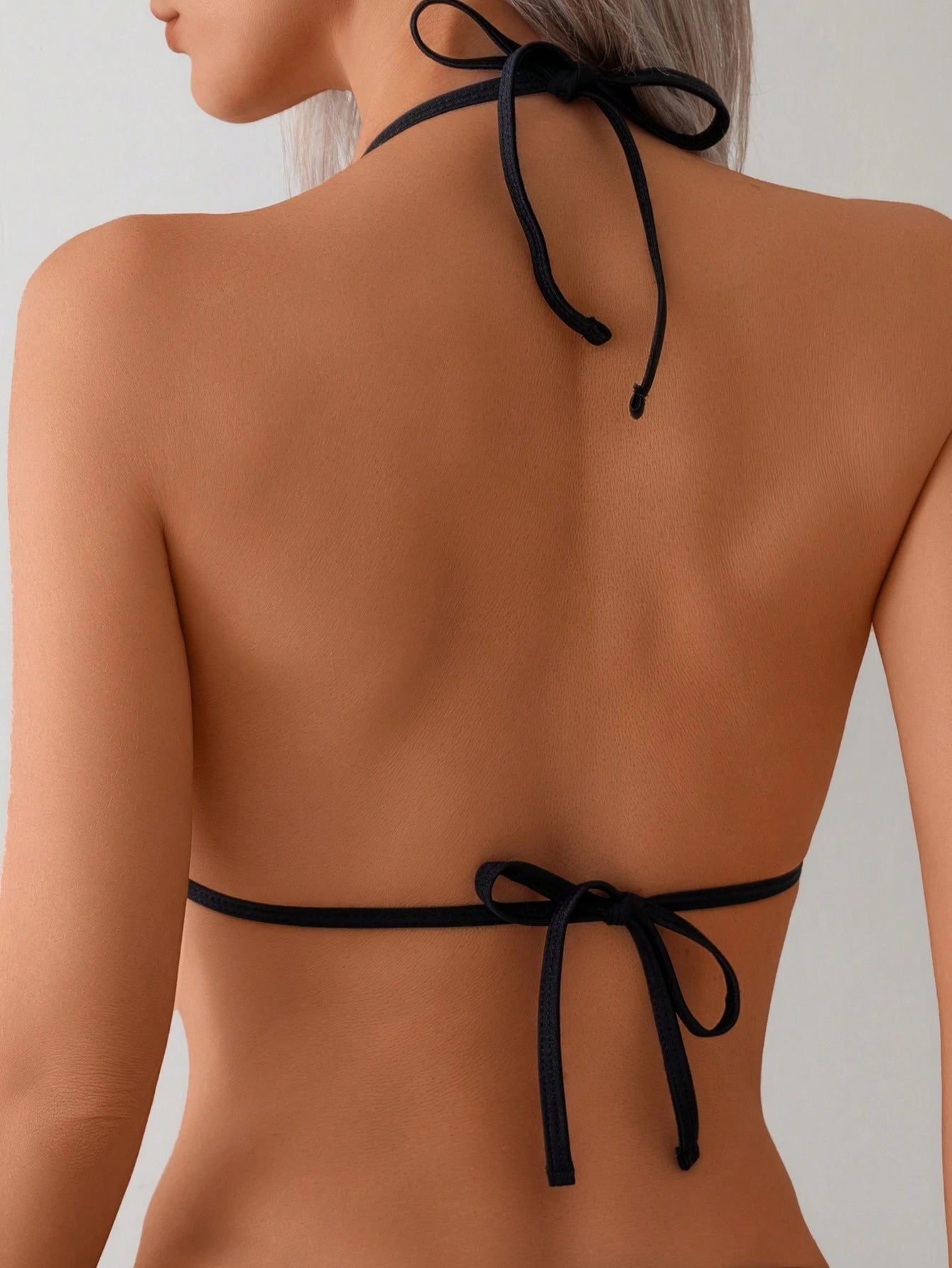 New Solid Color Chain Decor Sexy High Stretch Shiny Fabric Halter