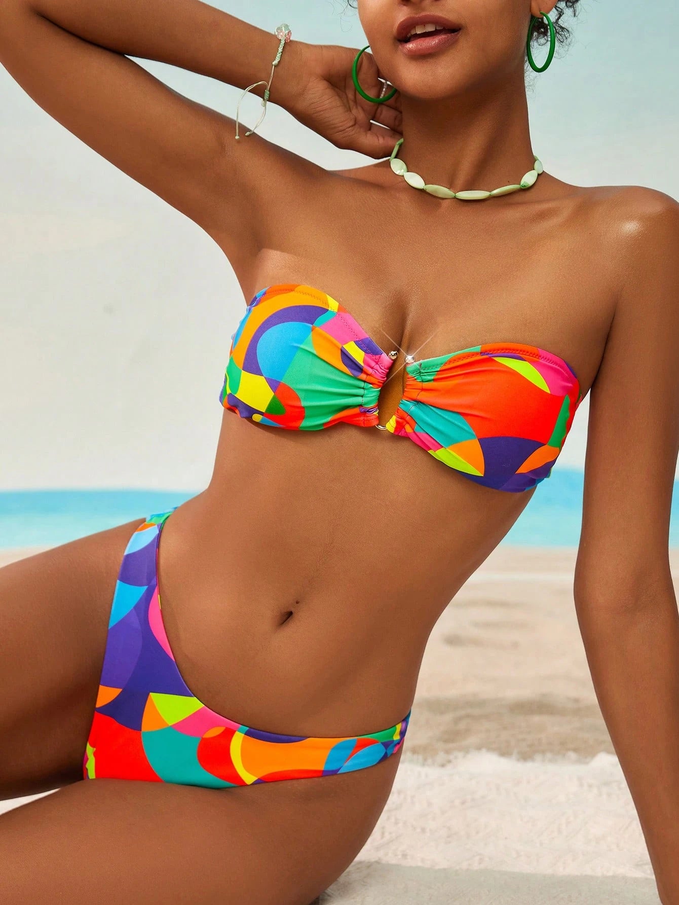 Swim Vcay Women's Colorful Printed Bikini Set, For Summer Beach