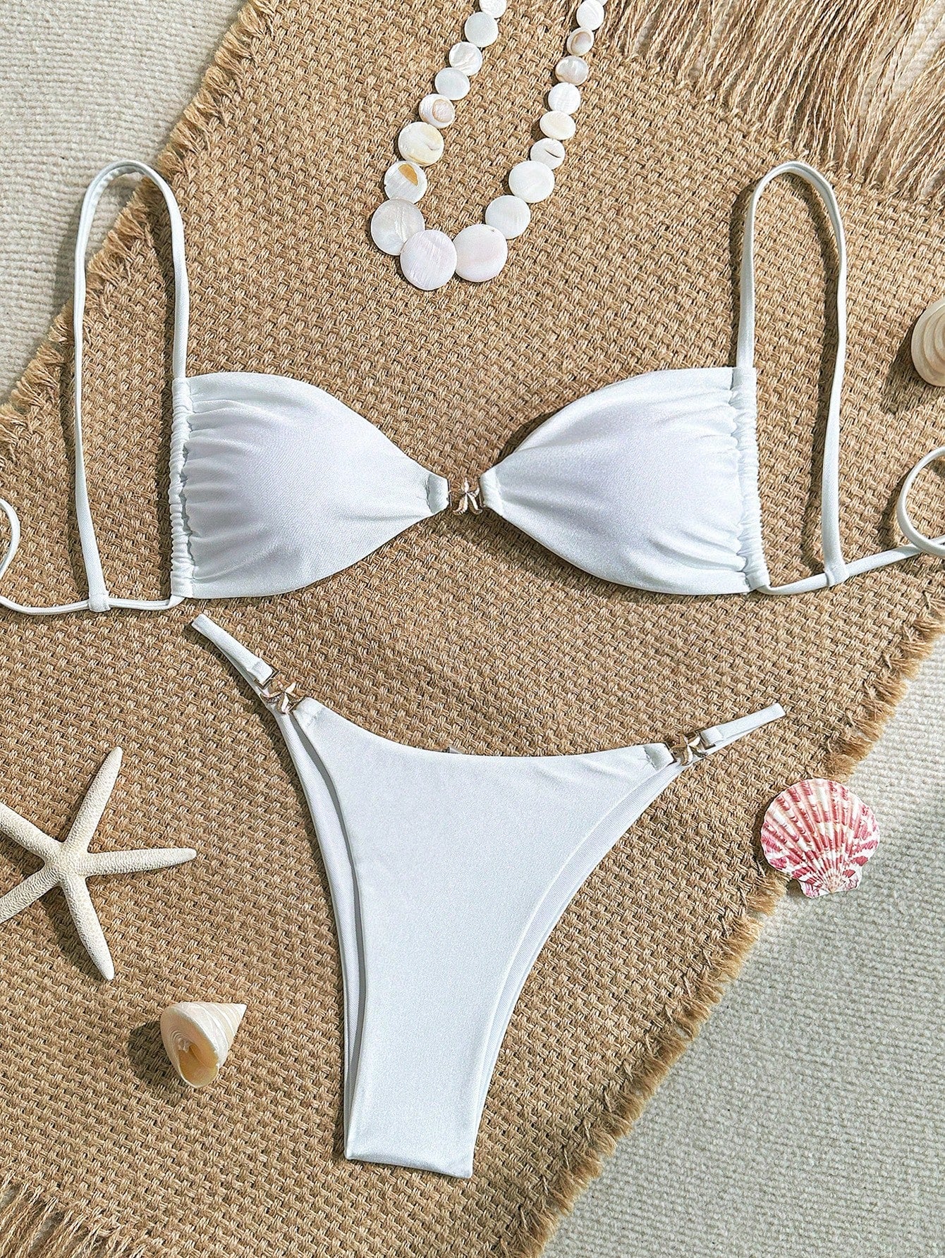Women's Sexy Bikini 2 Pieces Set, With Glossy Accessories And Special Fabric Vacation Beach Summer - image 2