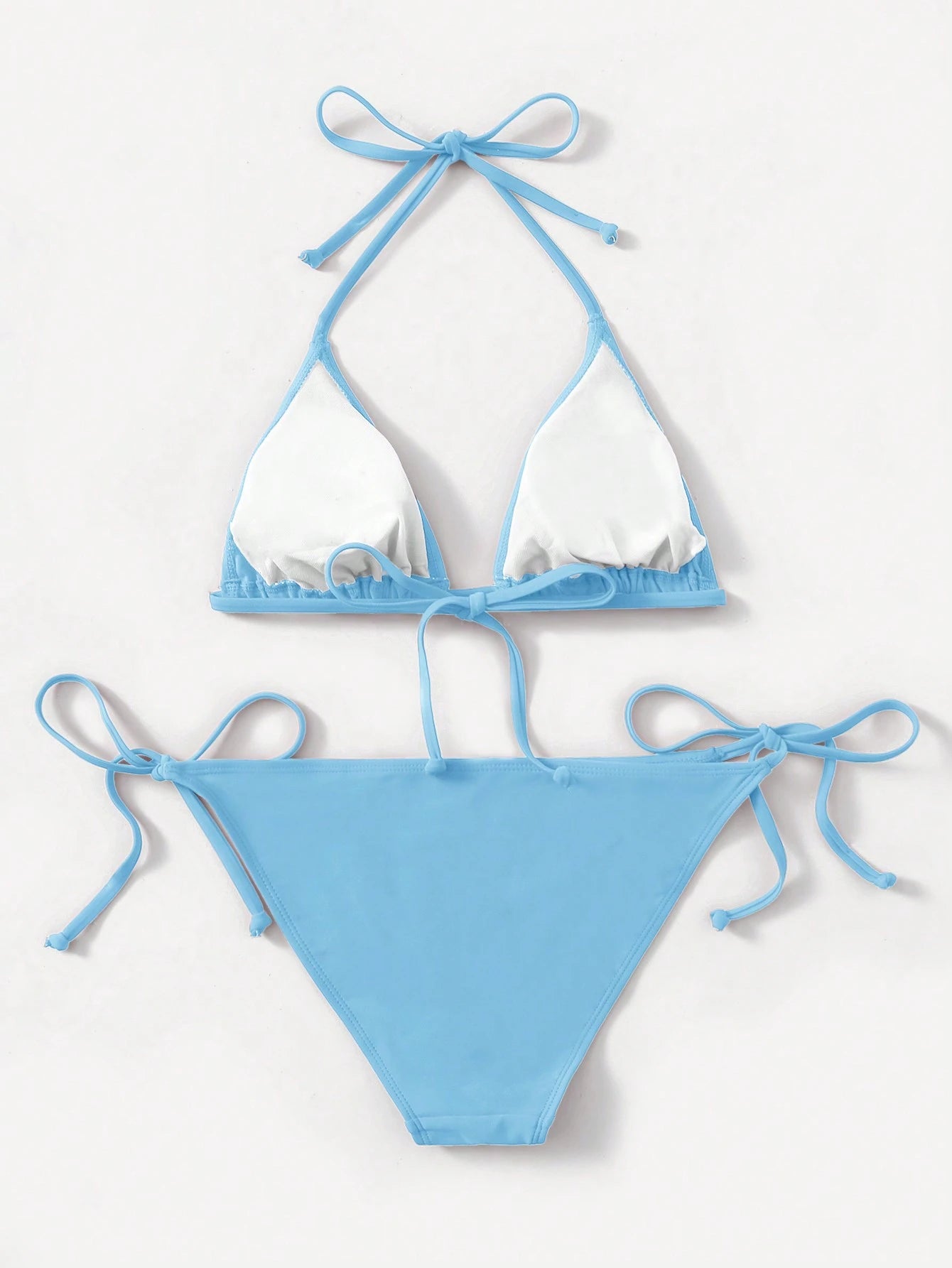 Swim Basics Ladies Solid Color Halter Strap Simple Fashionable Bikini