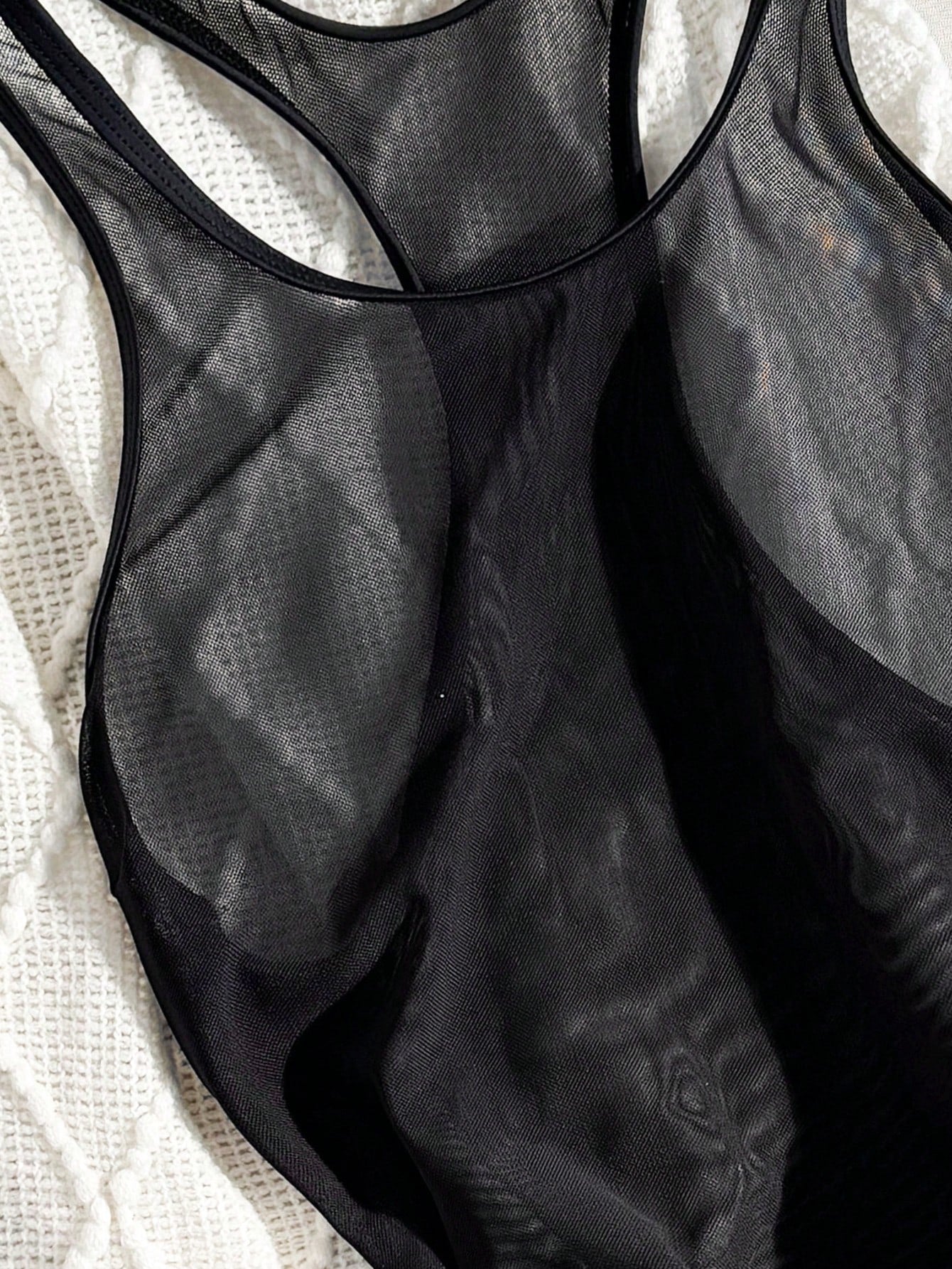 Bonvoyette Black Ruffled Round Neck Sleeveless Sexy Sheer Cute New Romantic Vacation Ladies Cover Up Dress, - image 4