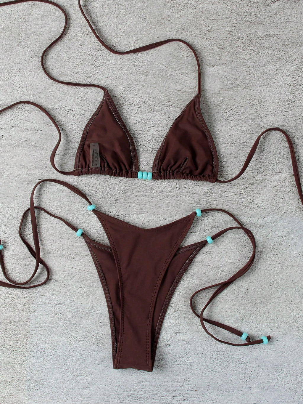 American Style Sexy Solid Brown Color Bikini Swimsuit For Women